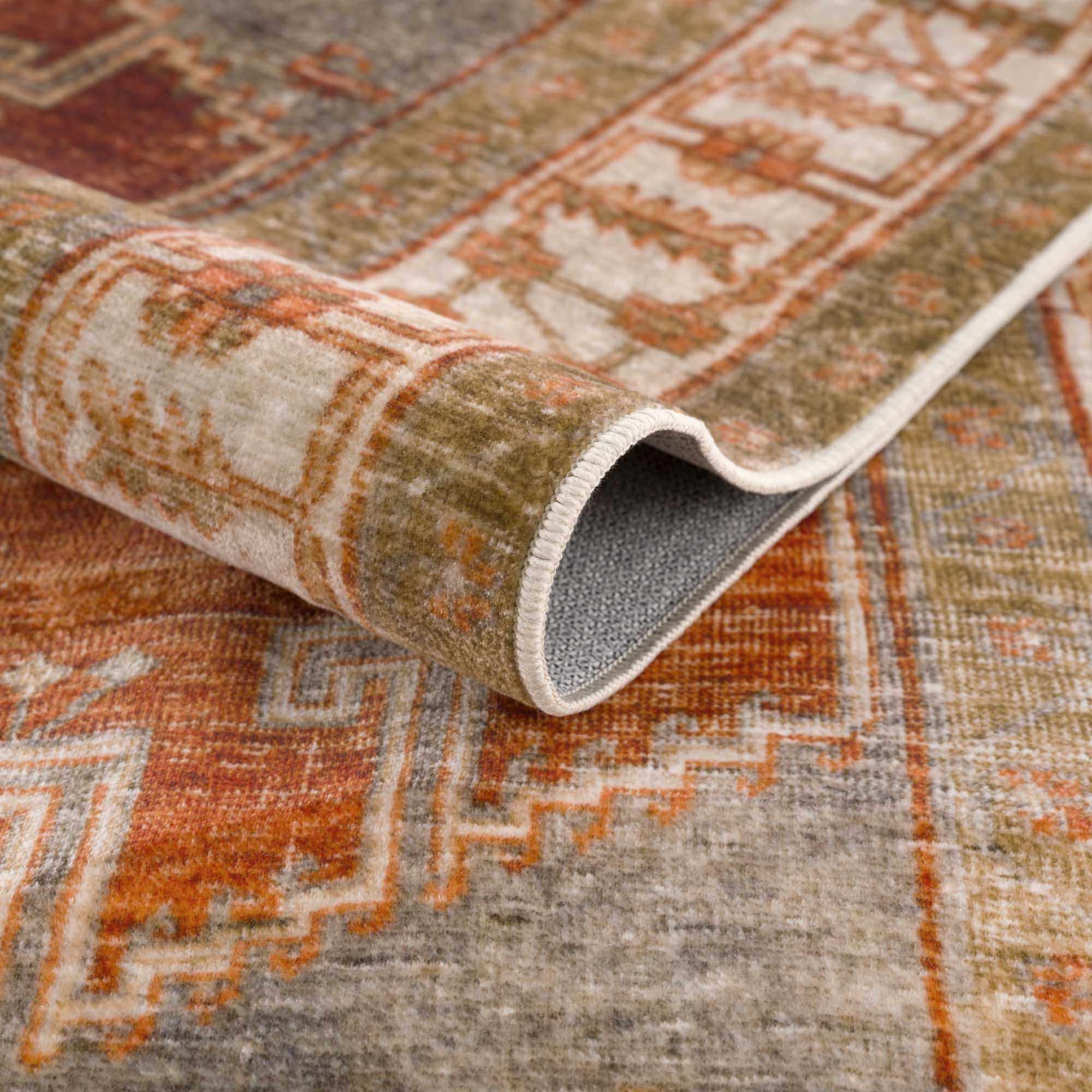 Kullar Orange Washable Area Rug - Image 5