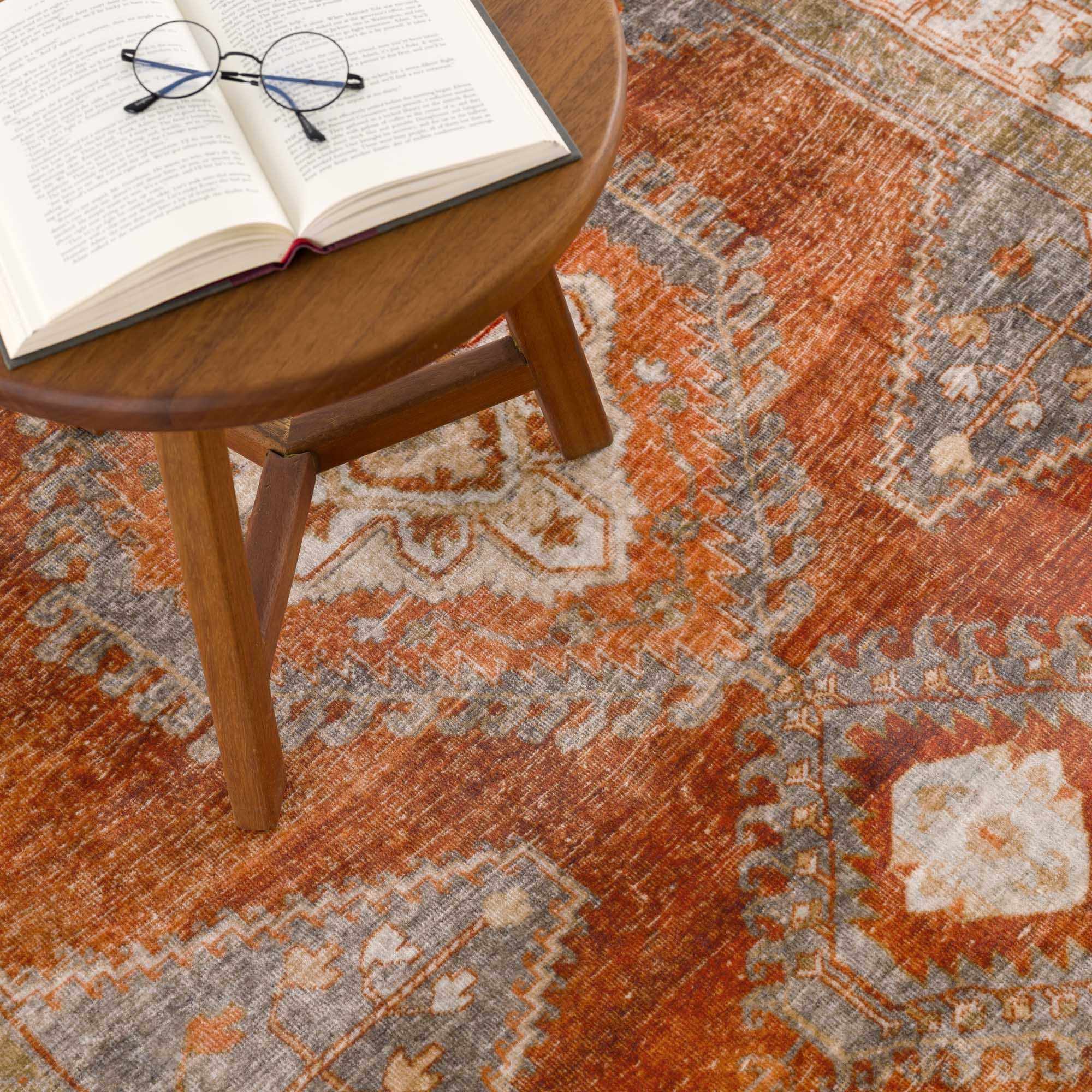 Kullar Orange Washable Area Rug - Image 9