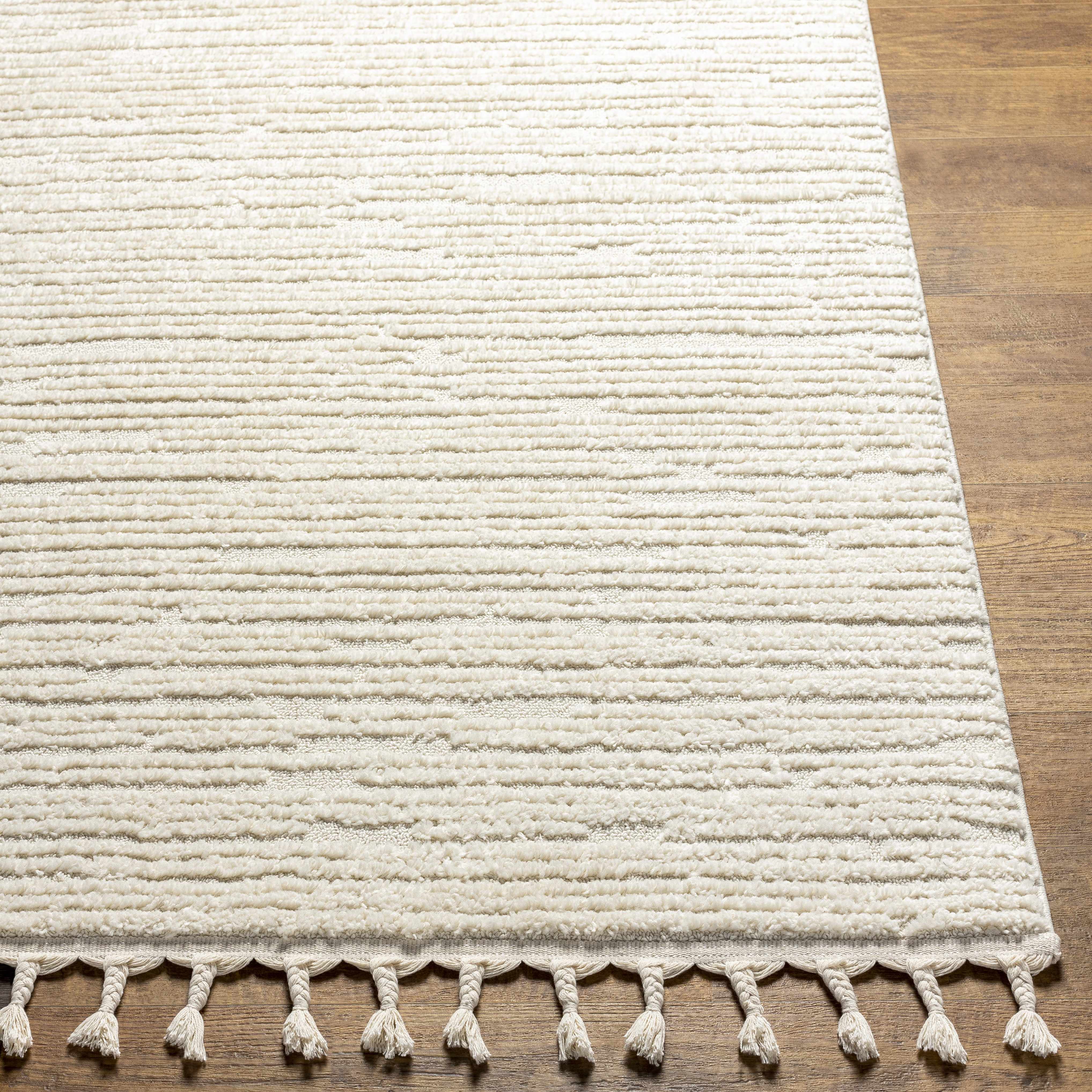 Kulu Textured Area Rug with Tassels - Image 5