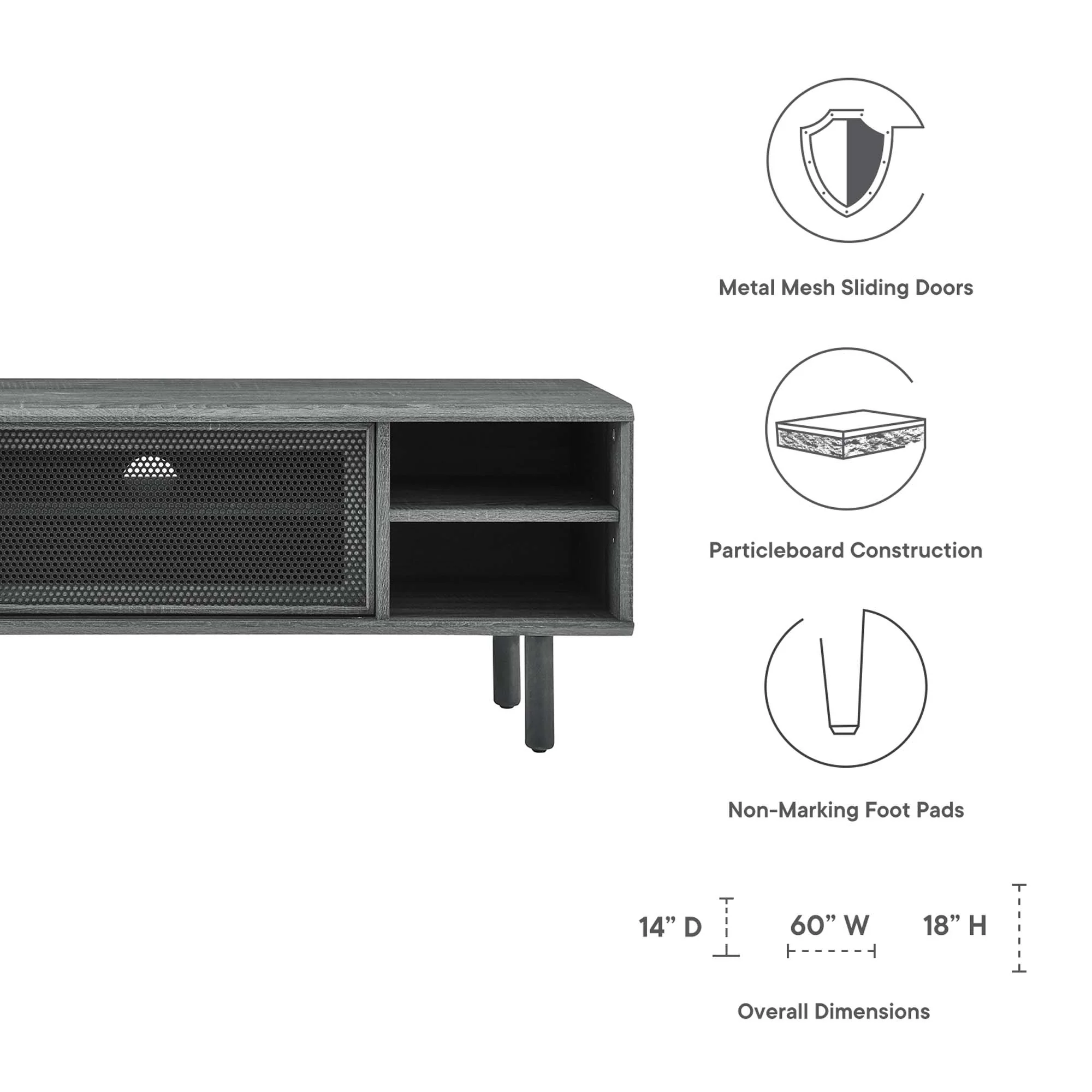 Kurtis 60" TV Stand by Modway - Image 2