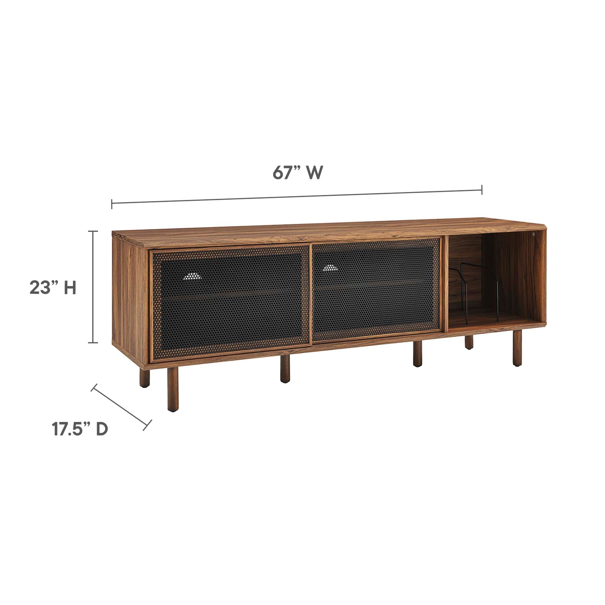 Kurtis 67" TV and Vinyl Record Stand by Modway - Image 17