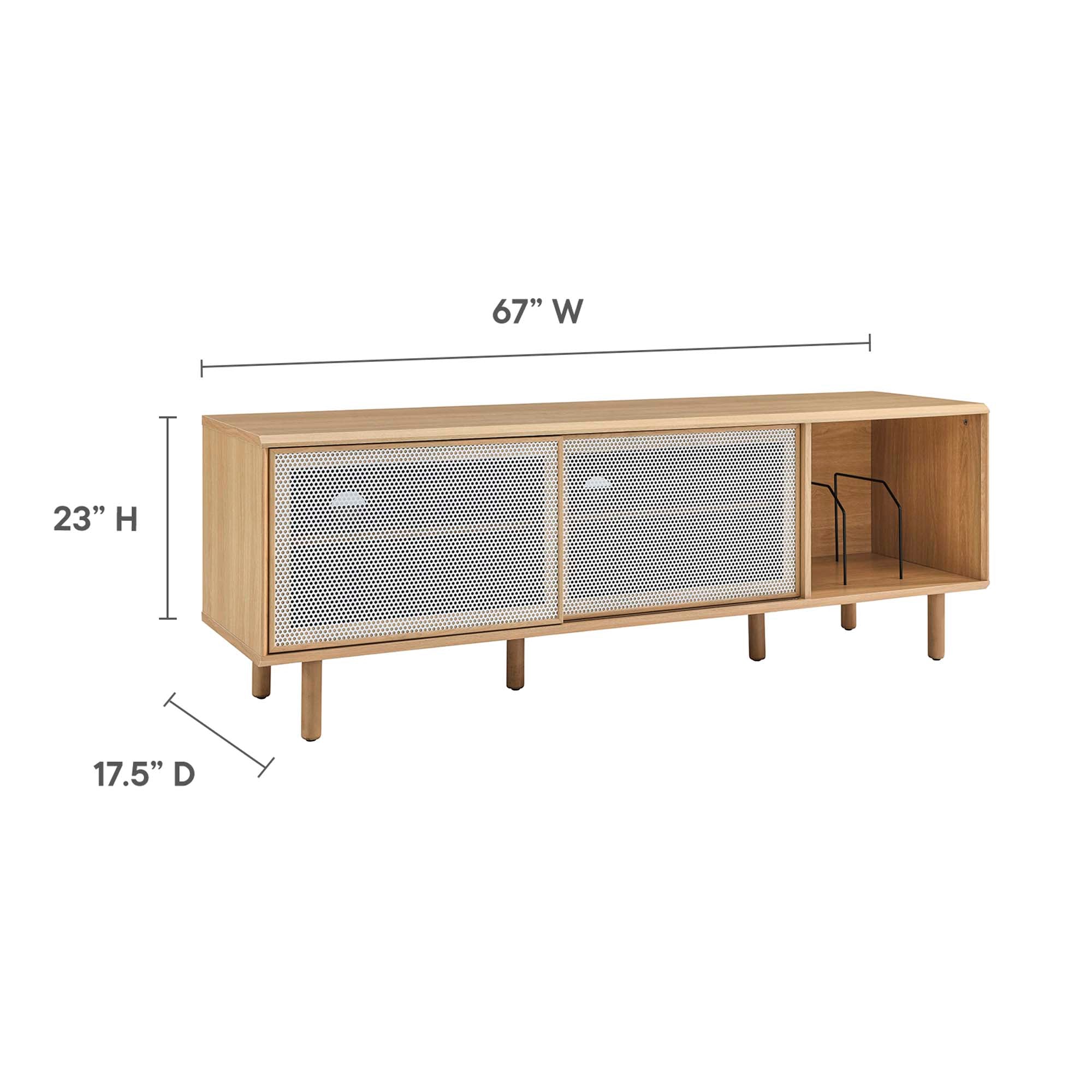 Kurtis 67" TV and Vinyl Record Stand by Modway - Image 3
