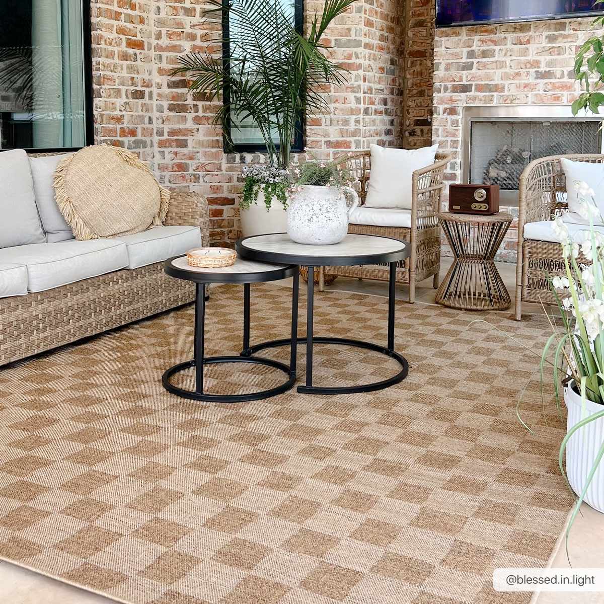 Kuval Checkered Brown Rug - Image 2