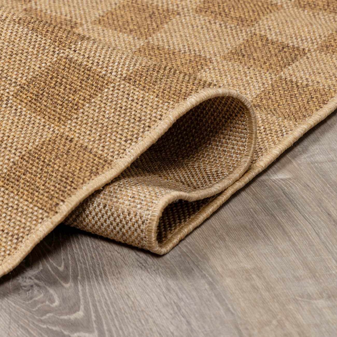 Kuval Checkered Brown Rug - Image 23