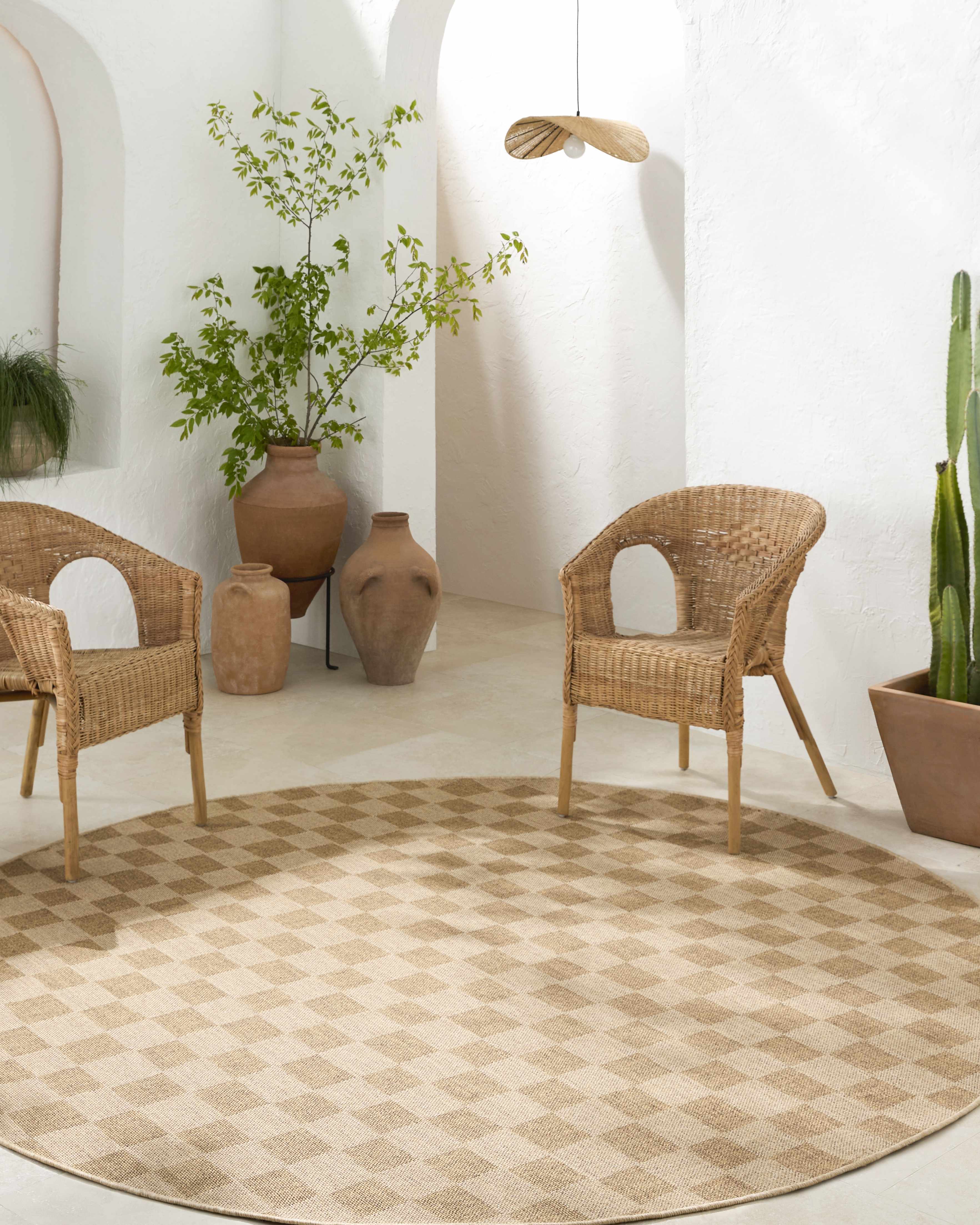 Kuval Checkered Brown Rug - Image 32