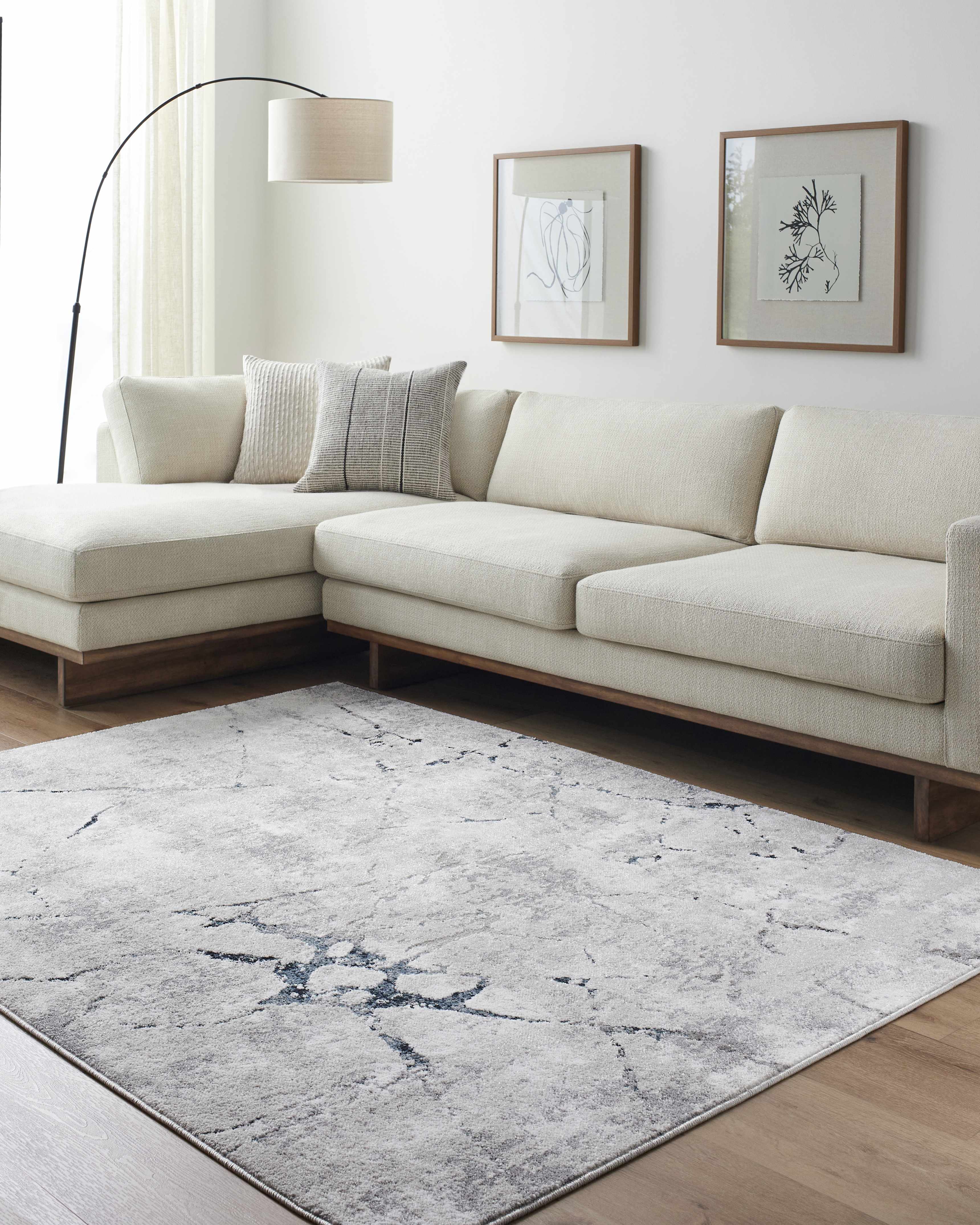 Kynan Gray & Blue Marble Area Rug - Clearance - Image 2