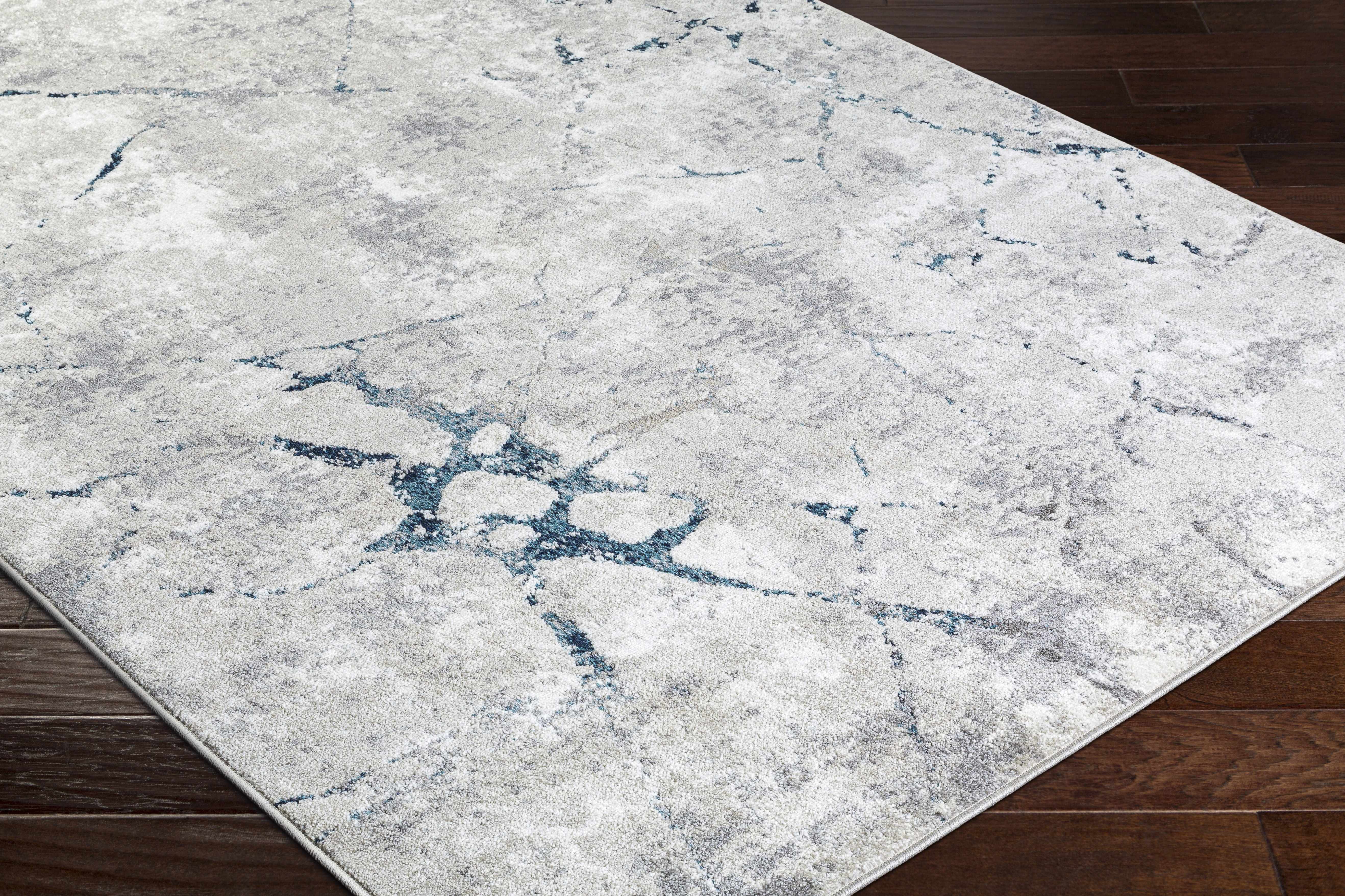 Kynan Gray & Blue Marble Area Rug - Clearance - Image 3