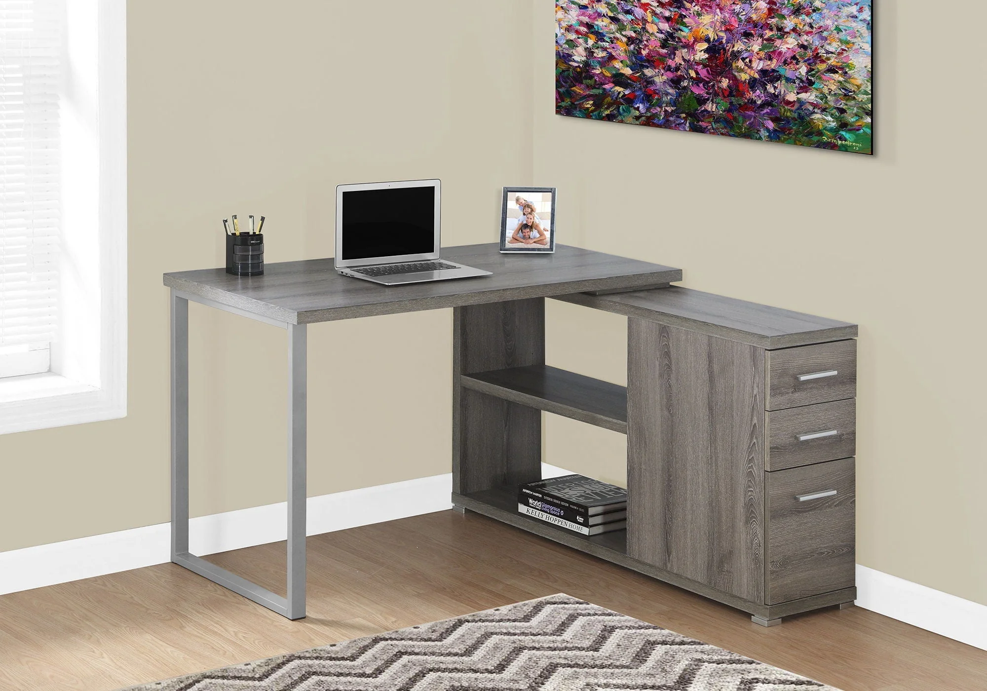 L-Shape Computer Desk with Storage Drawers - Image 15