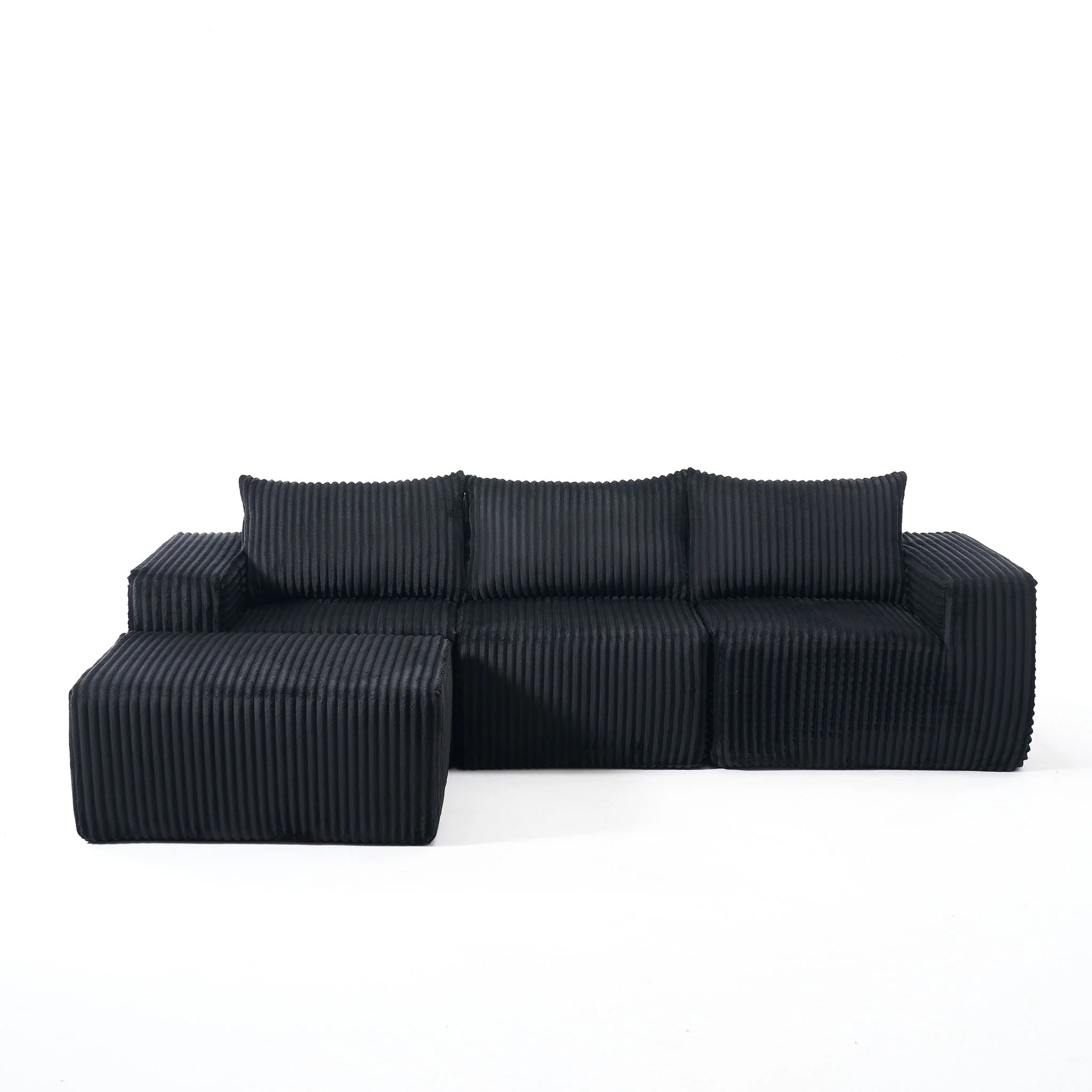 L - Shape Modern Minimalist Modular Sectional Sofa, Upholstered Cloud Couch With Deep Seats - Image 4