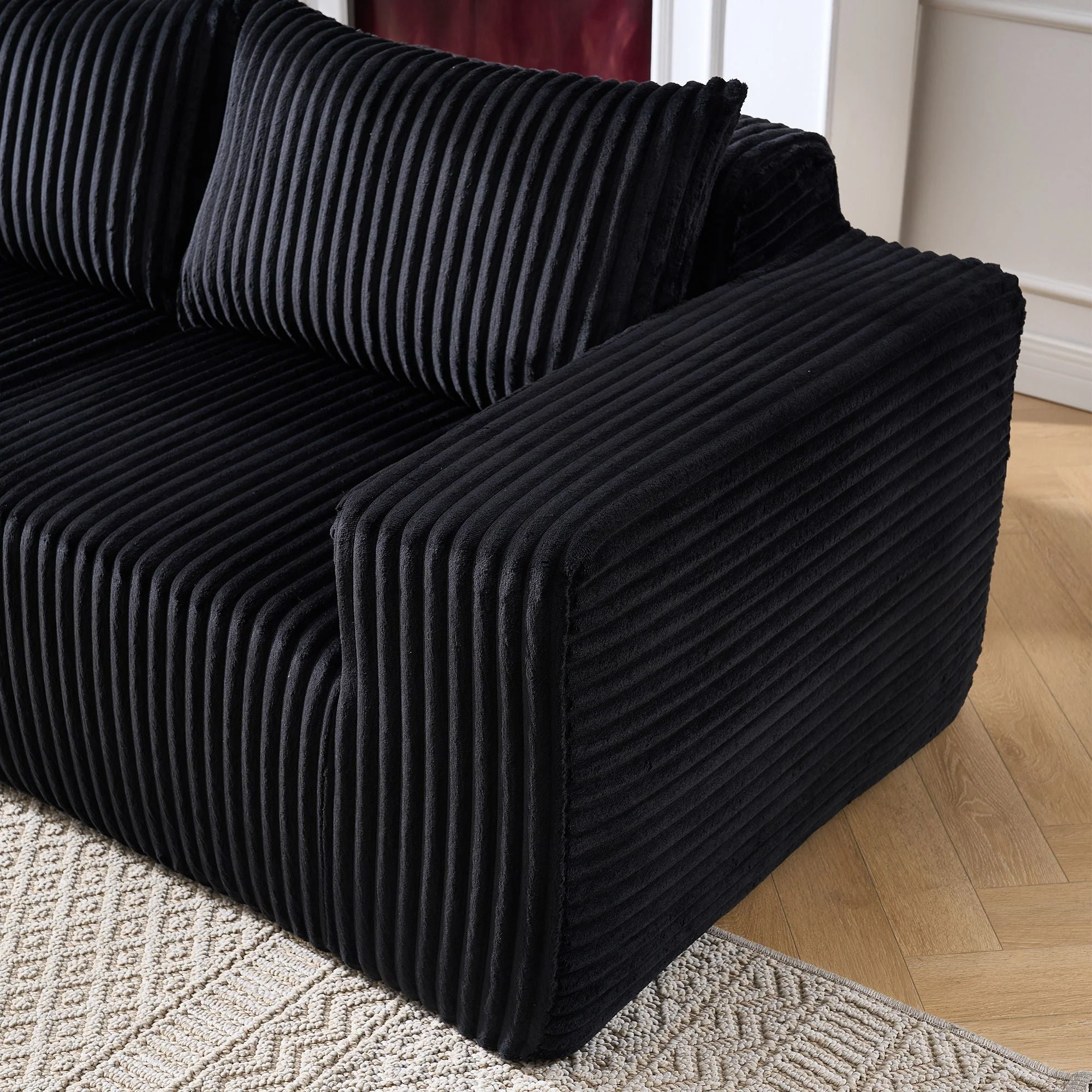 L - Shape Modern Minimalist Modular Sectional Sofa, Upholstered Cloud Couch With Deep Seats - Image 8