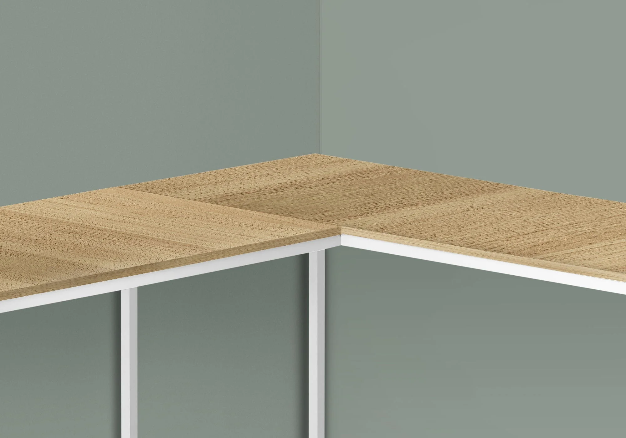 L-Shaped Corner Computer Desk with Contemporary Marble Look - Image 7