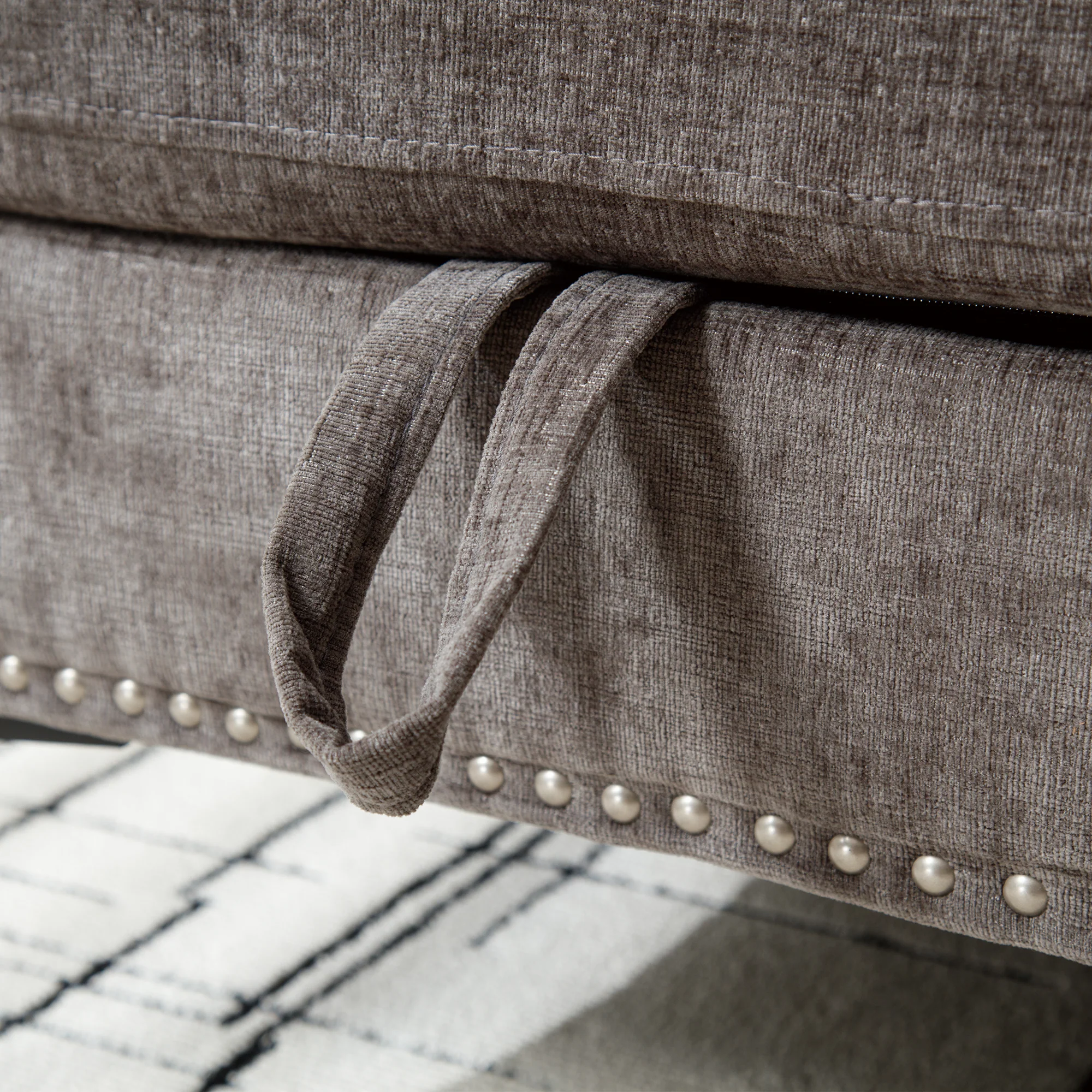 L Shaped Sectional Sofa Chenille Dark Gray - Image 15