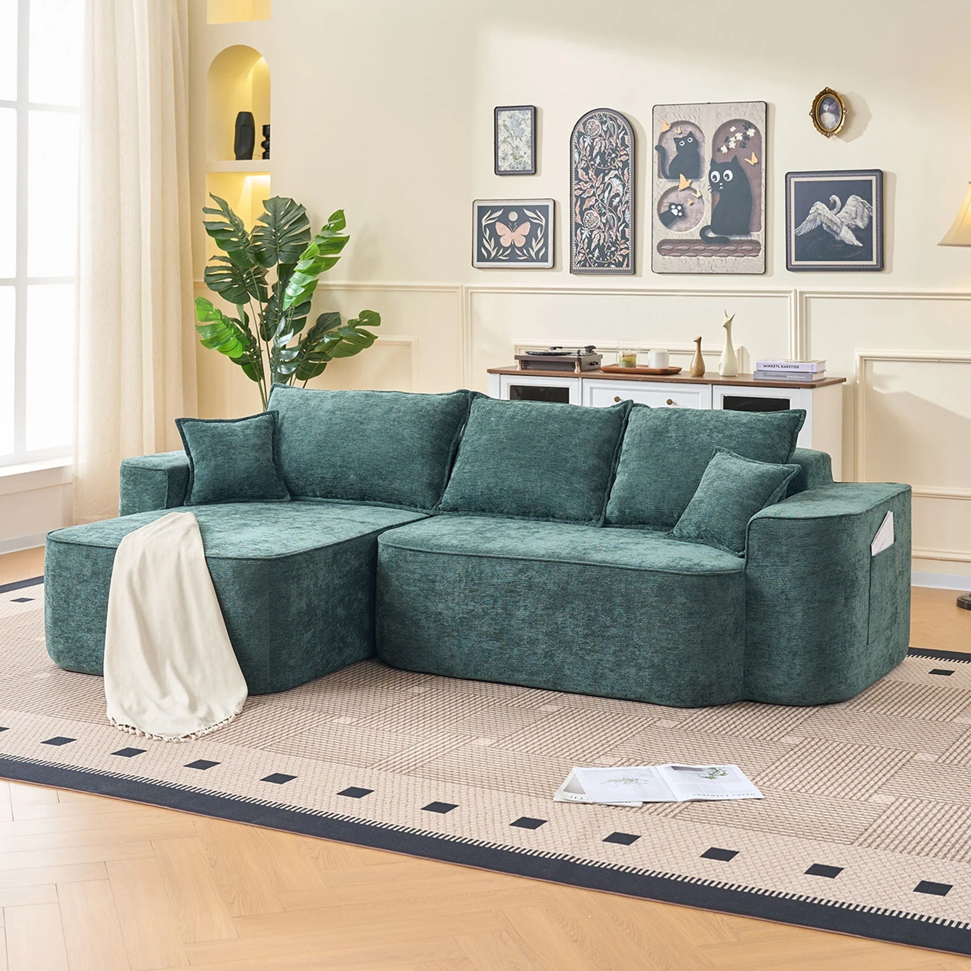 L-Shaped Sectional Sofa Couch With Chaise, Extra Deep Seats - Image 4