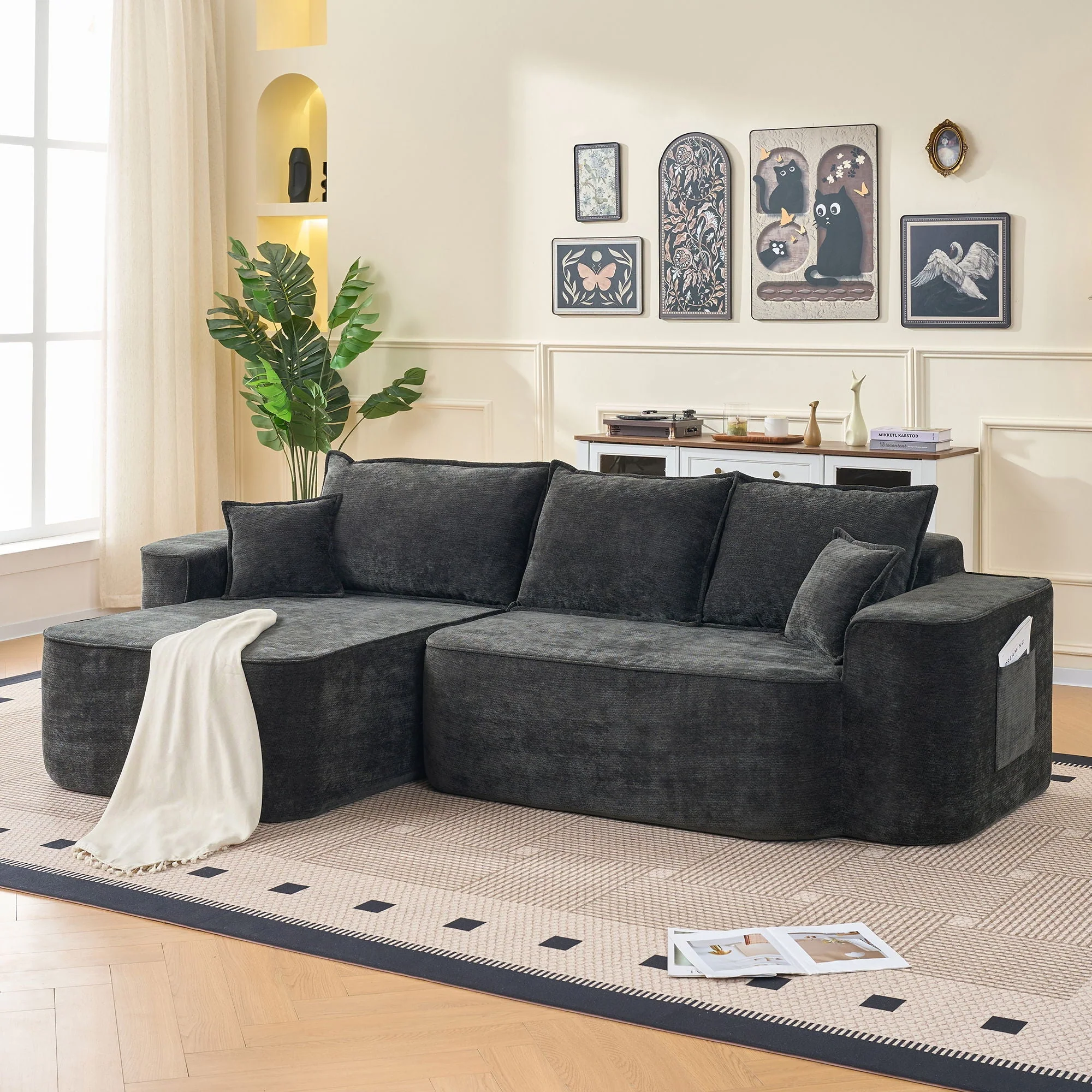 L-Shaped Sectional Sofa Couch With Chaise, Extra Deep Seats - Image 7