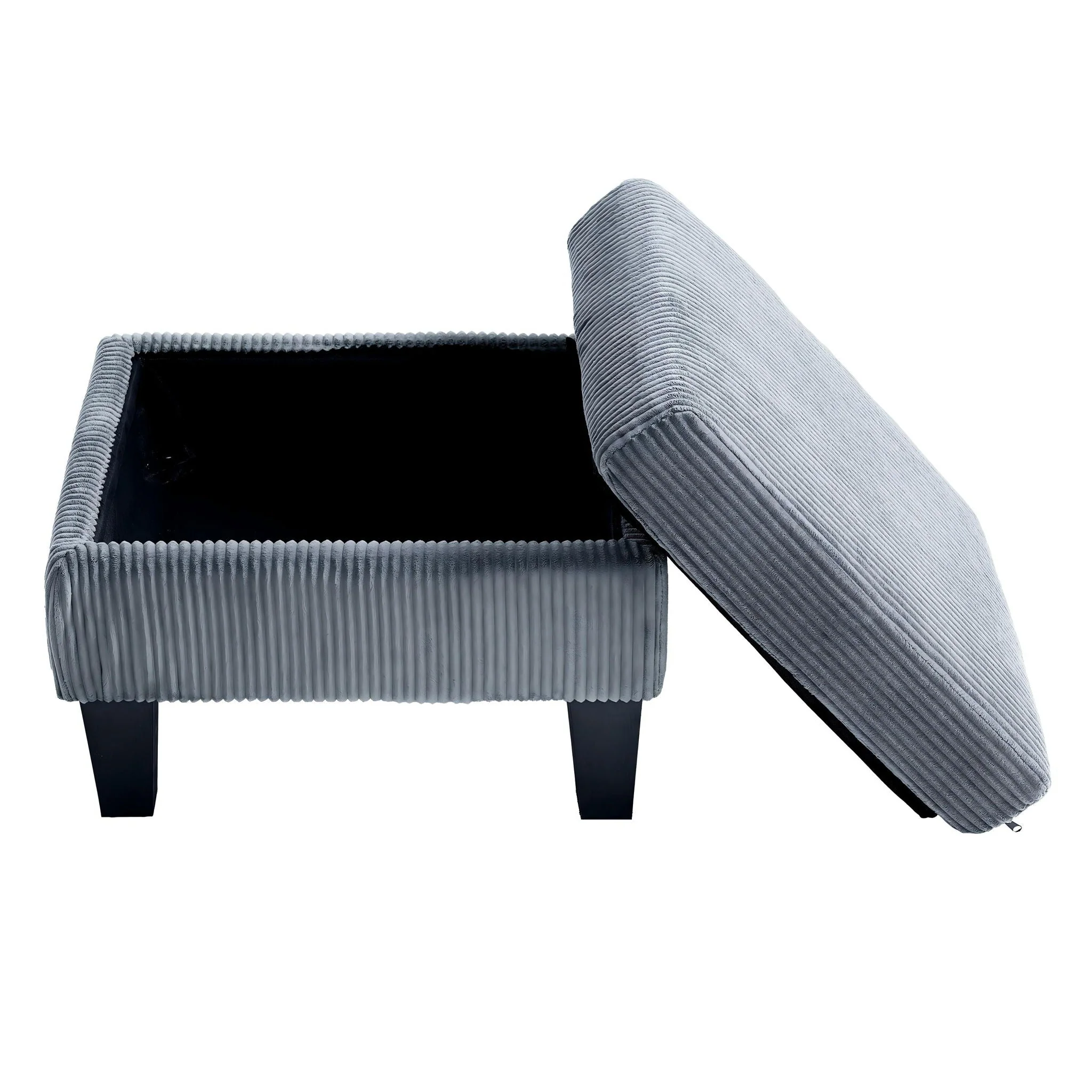 L-Shaped Sectional Sofa With Padded Cashmere, Space Saving Design For Living Rooms & Apartments - Gray - Image 2