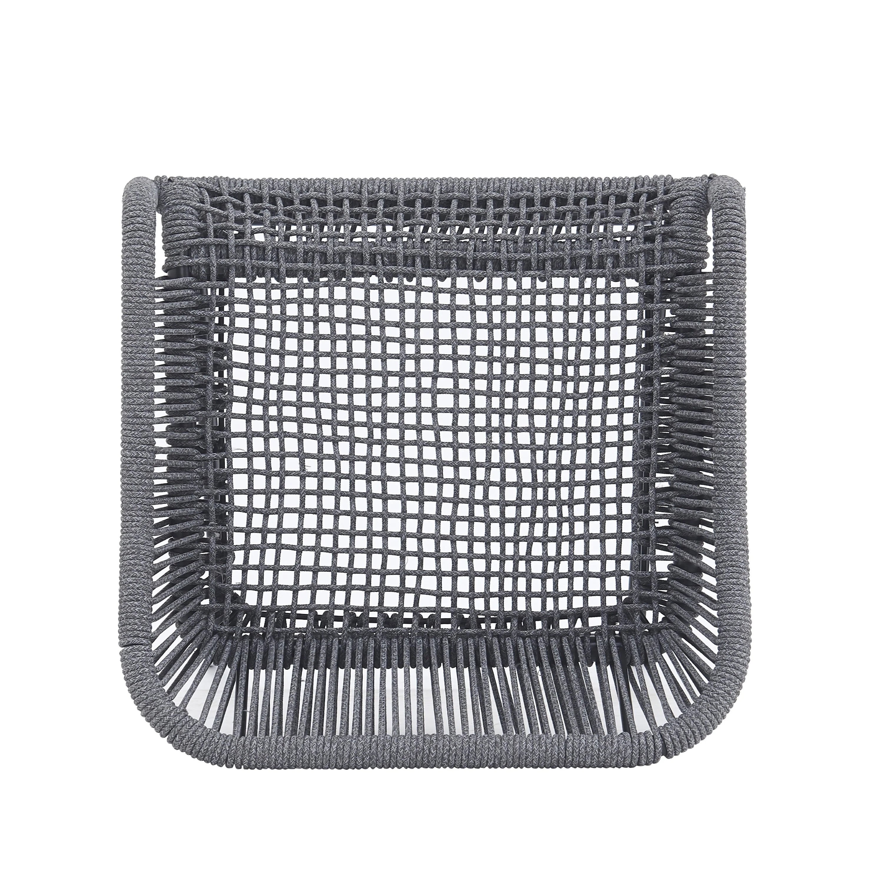 La Push Outdoor Patio Dark Gray Rope Barstool (Set of 2) - Image 6