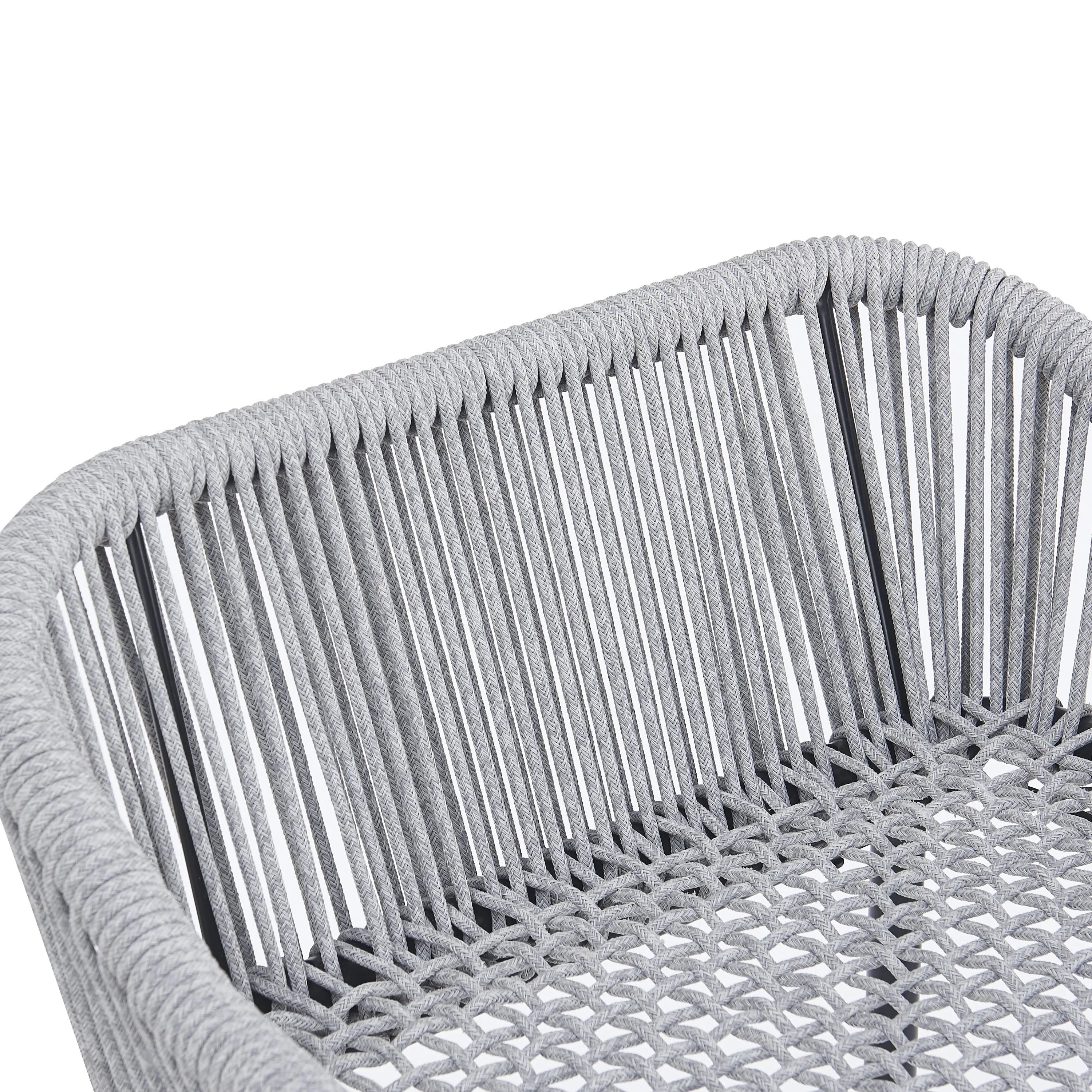 La Push Outdoor Patio Light Gray Rope Bar Stool, Set of 2 - Image 12