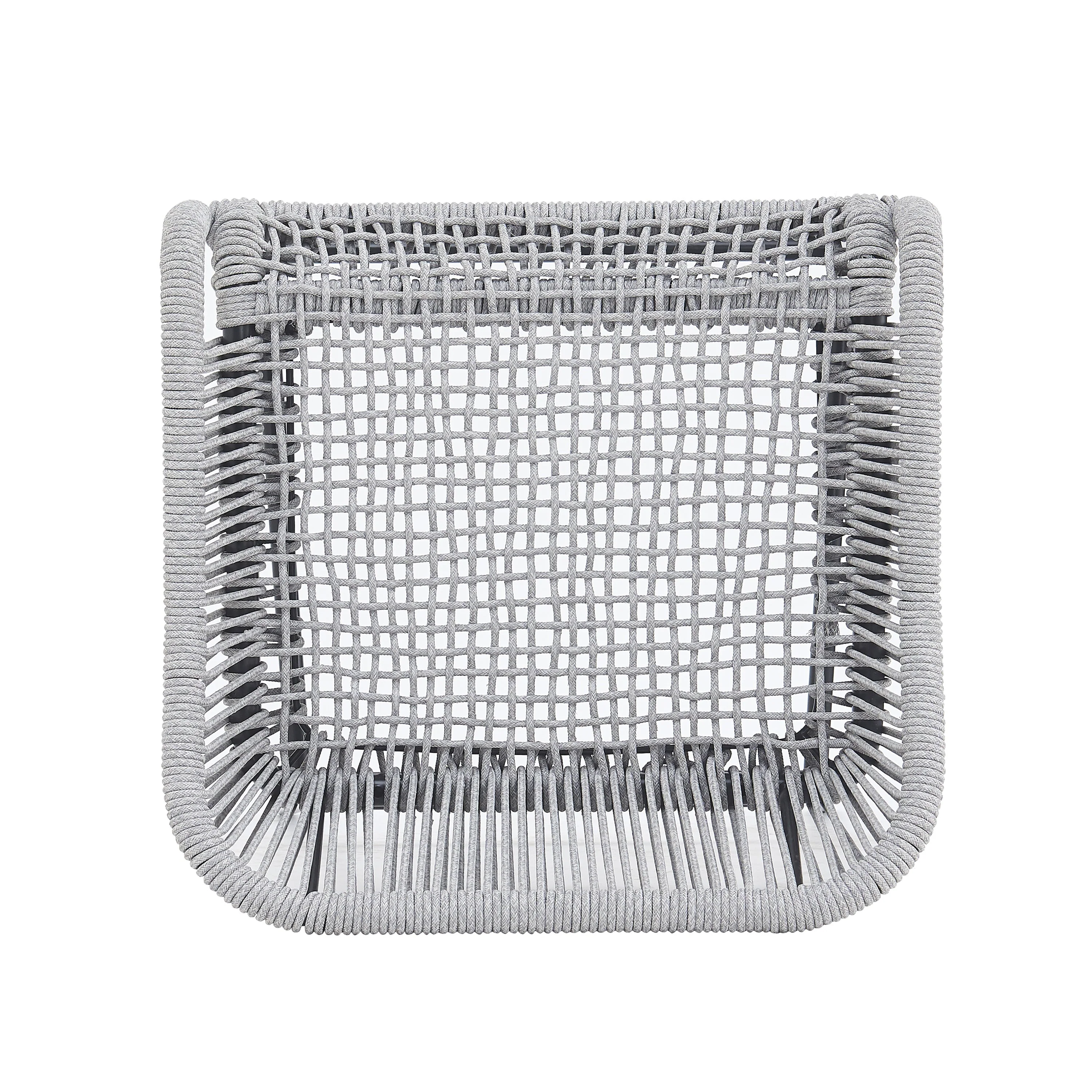 La Push Outdoor Patio Light Gray Rope Bar Stool, Set of 2 - Image 9
