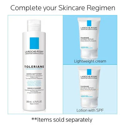 La Roche-Posay Toleriane Dermo Milky Facial Makeup Remover Unscented 6.76 fl oz - Image 3