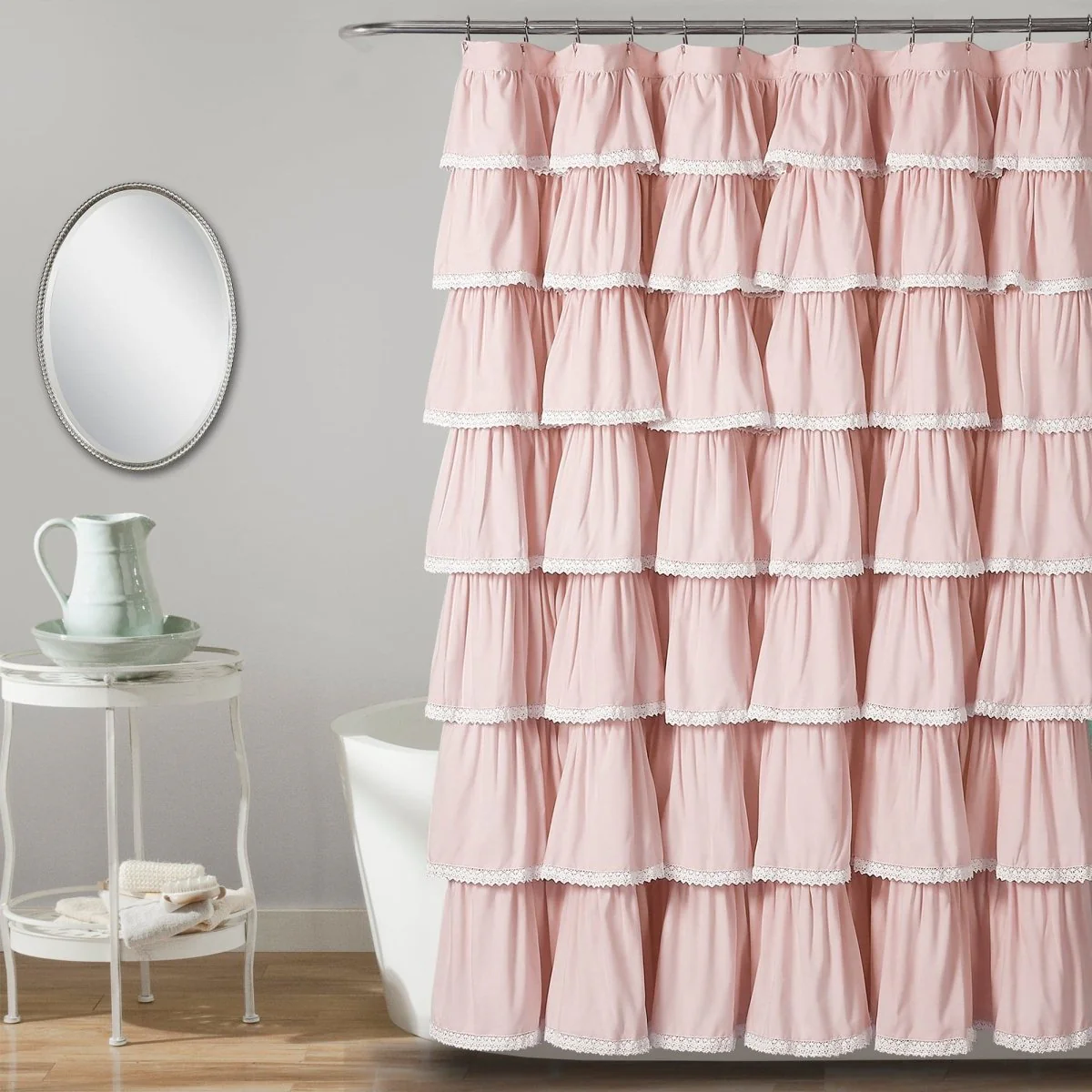 Lace Ruffle Shower Curtain - Image 2