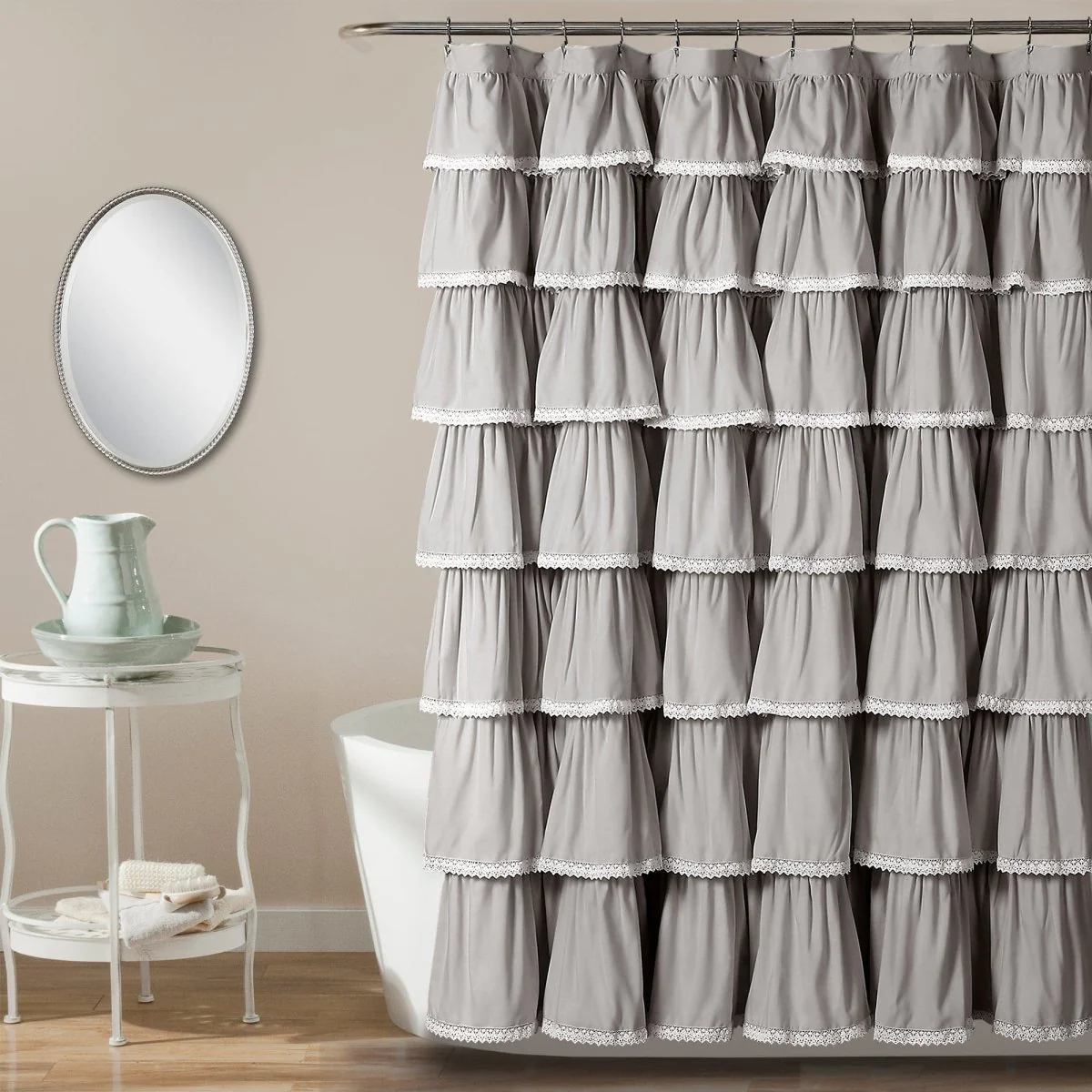 Lace Ruffle Shower Curtain - Image 3