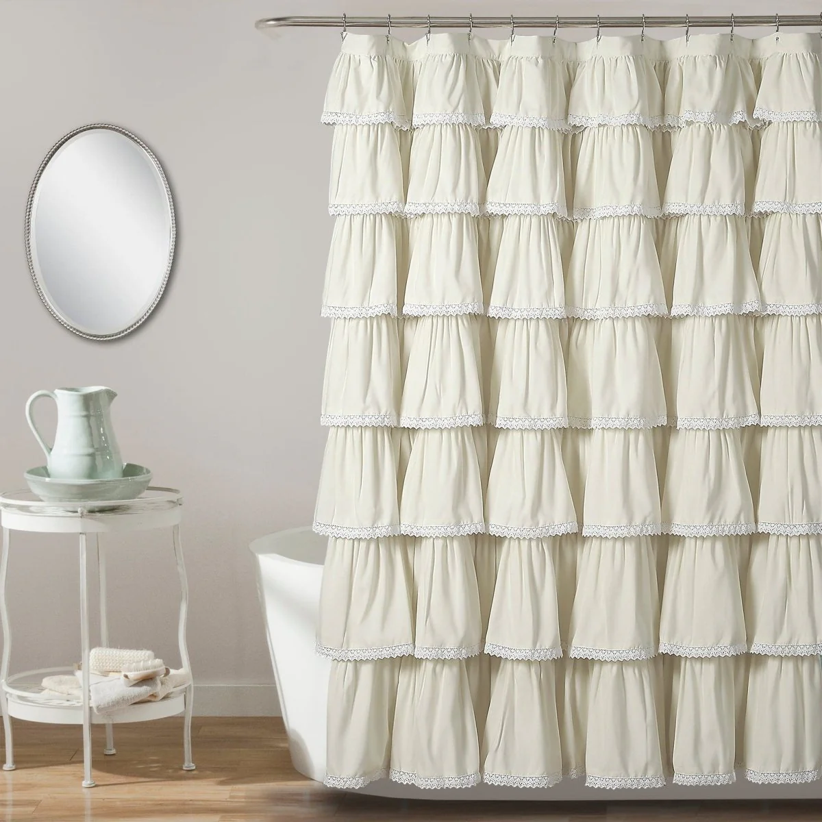 Lace Ruffle Shower Curtain - Image 4