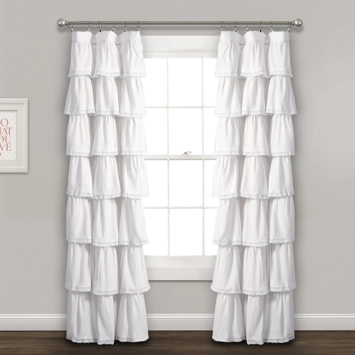 Lace Ruffle Window Curtain Panel - Image 10