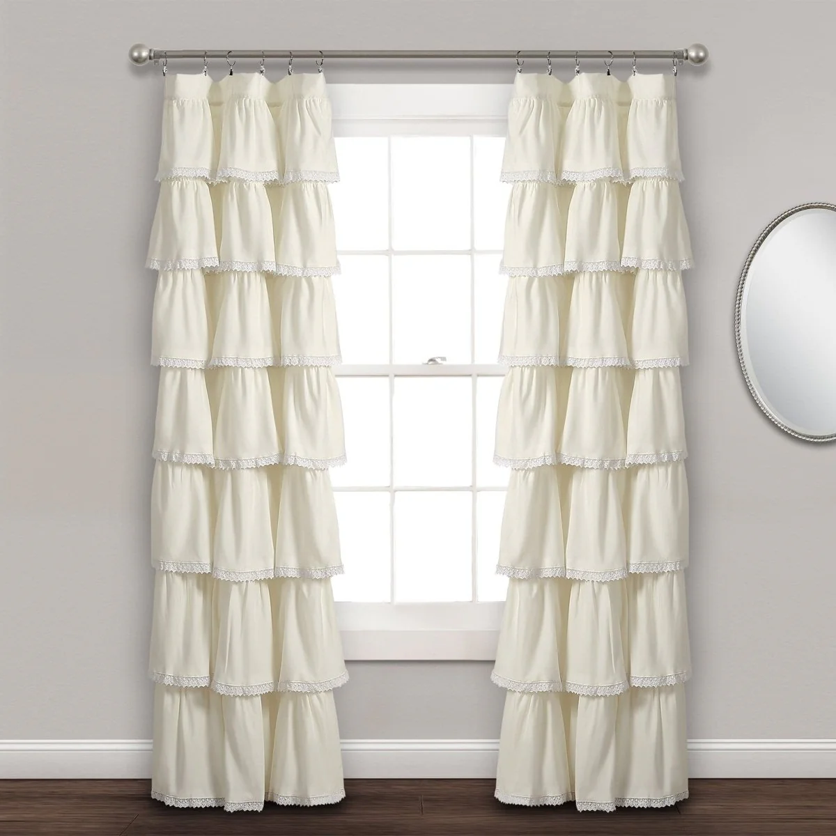 Lace Ruffle Window Curtain Panel - Image 4