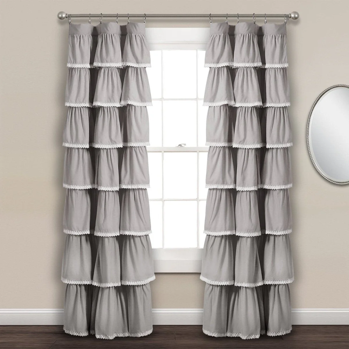 Lace Ruffle Window Curtain Panel - Image 8