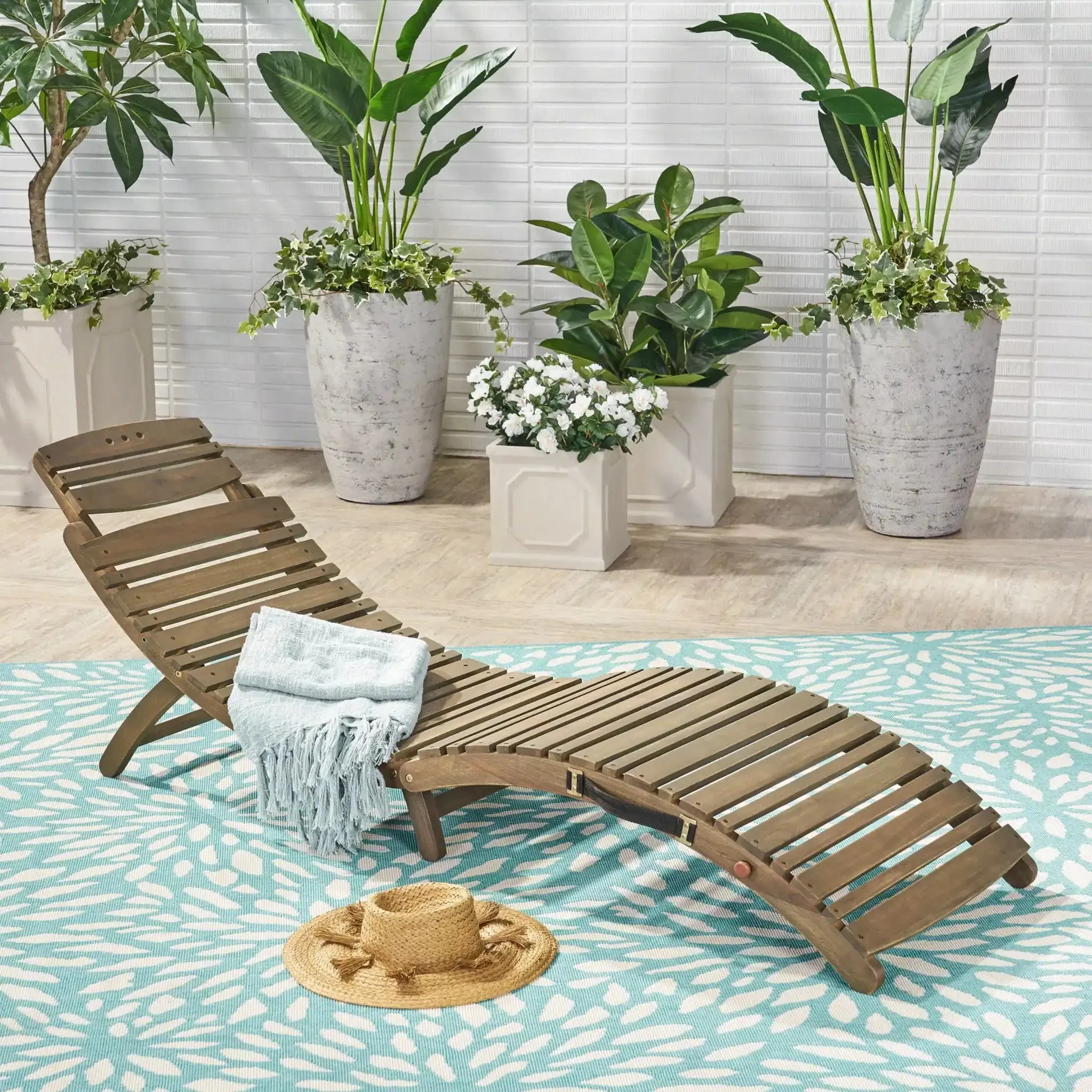 Lahaina - Wood Foldable Chaise Lounge - Image 3