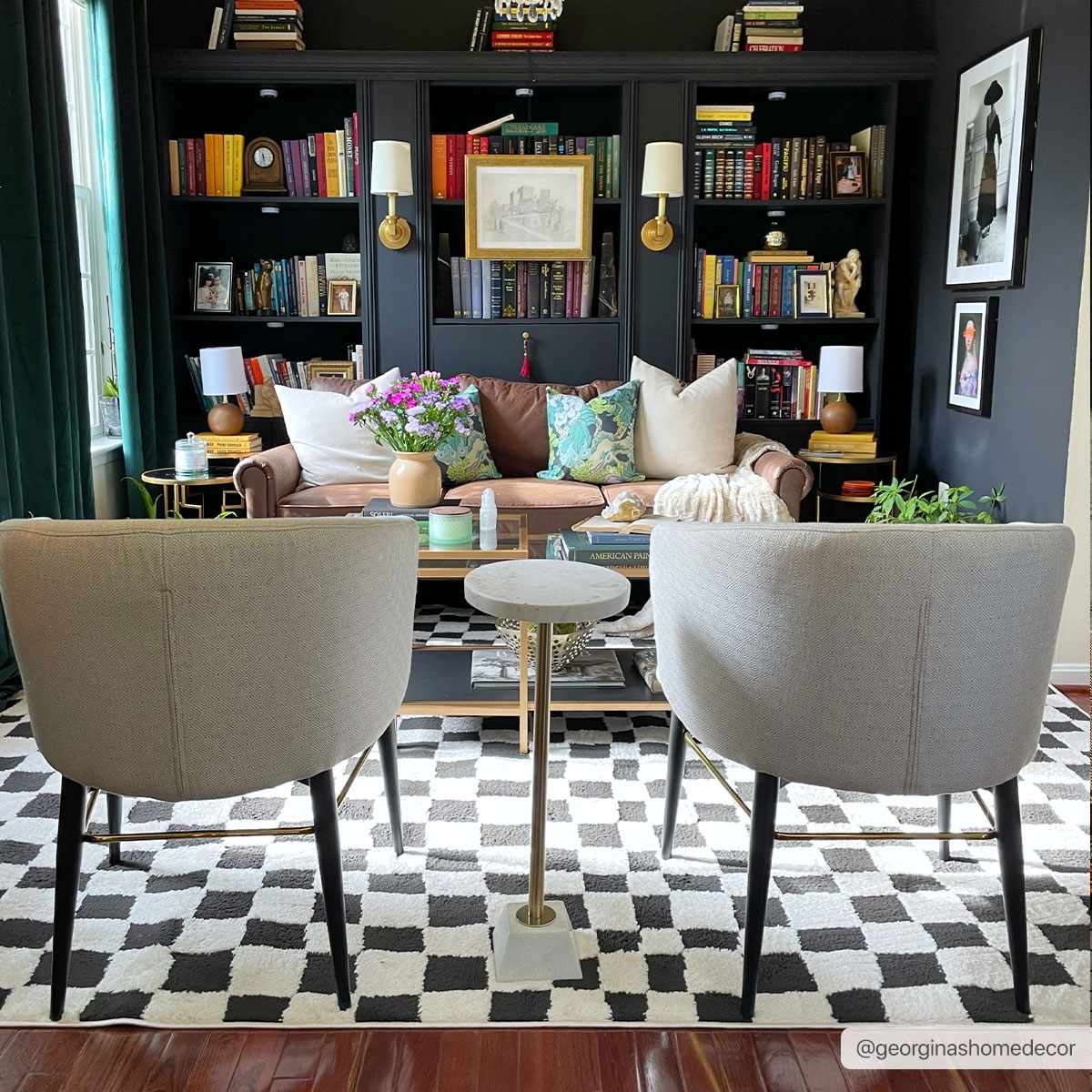 Lajos Black & White Checkered Plush Rug - Image 3