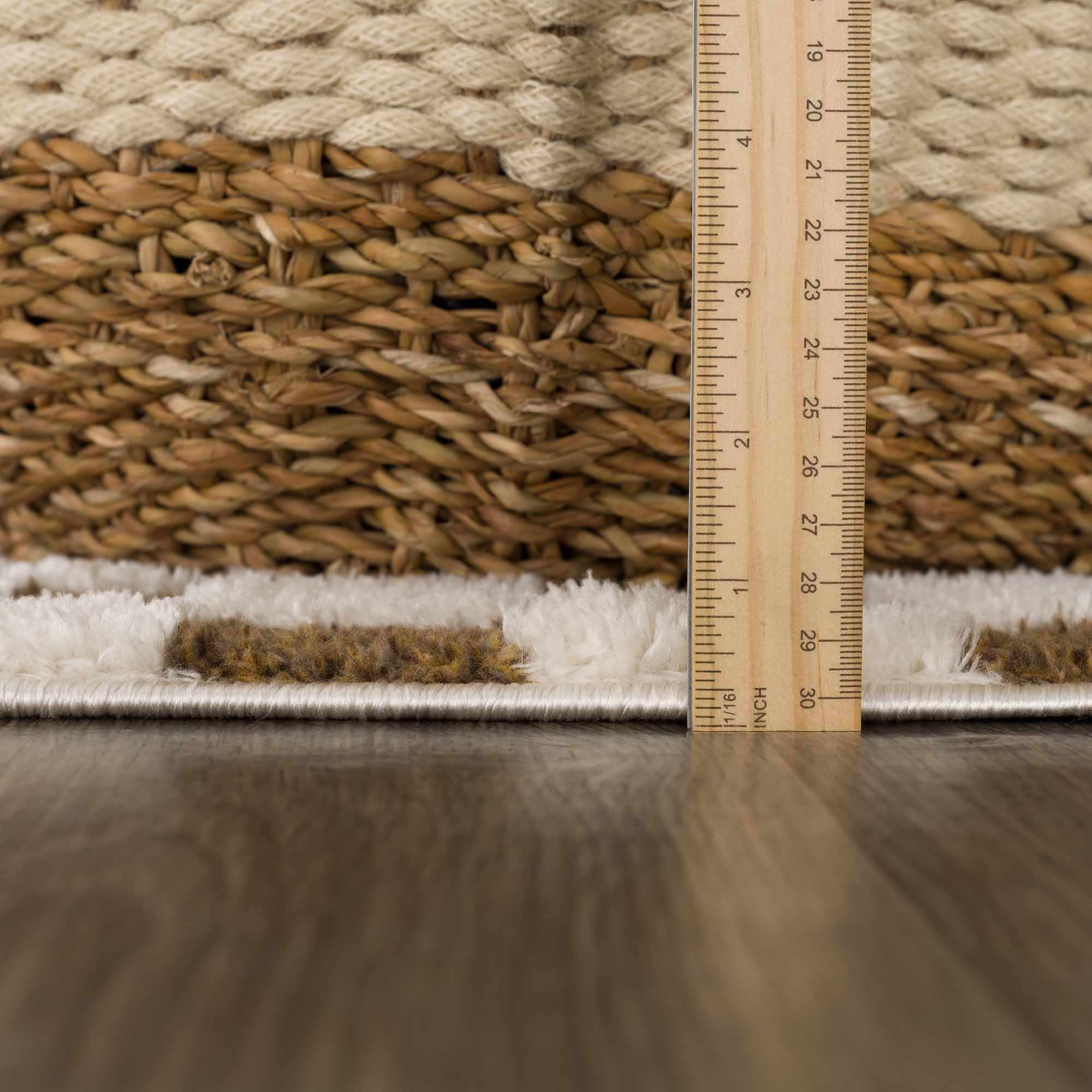 Lajos Brown Checkered Shag Rug - Image 12