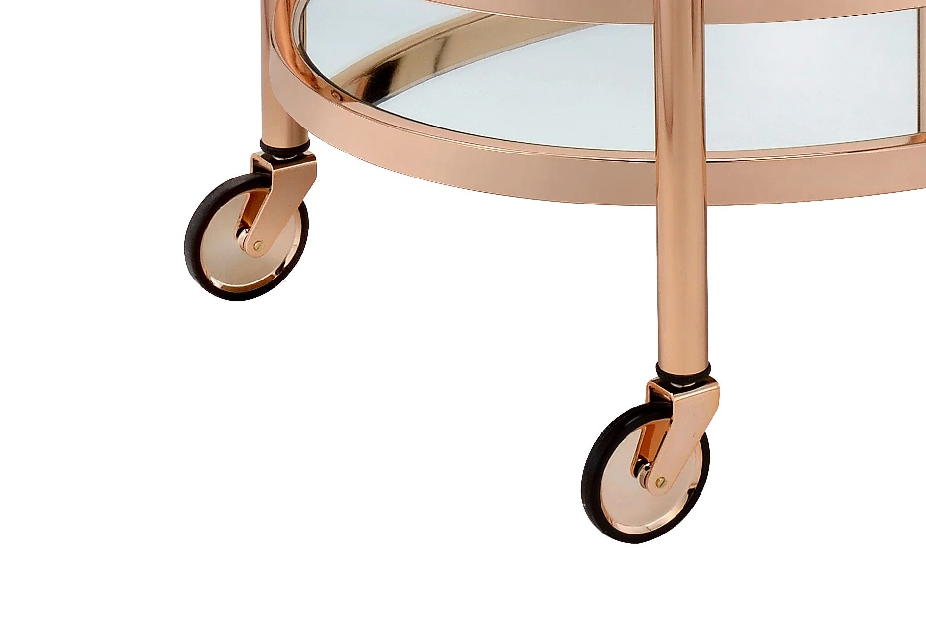 Lakelyn Clear Glass & Rose Gold Finish Serving Cart - Image 7