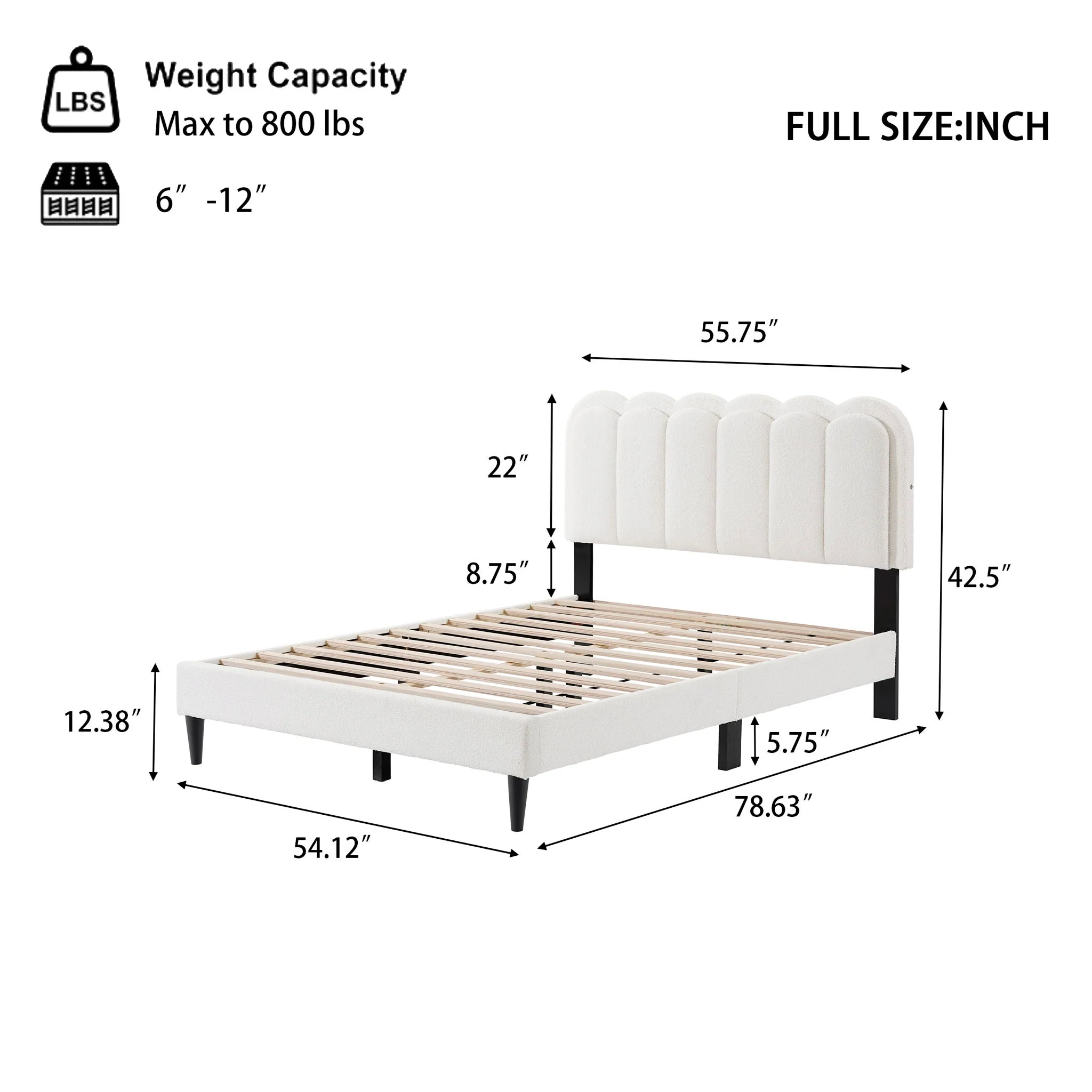 Lambswool Petal Headboard Bed Frame - Image 4