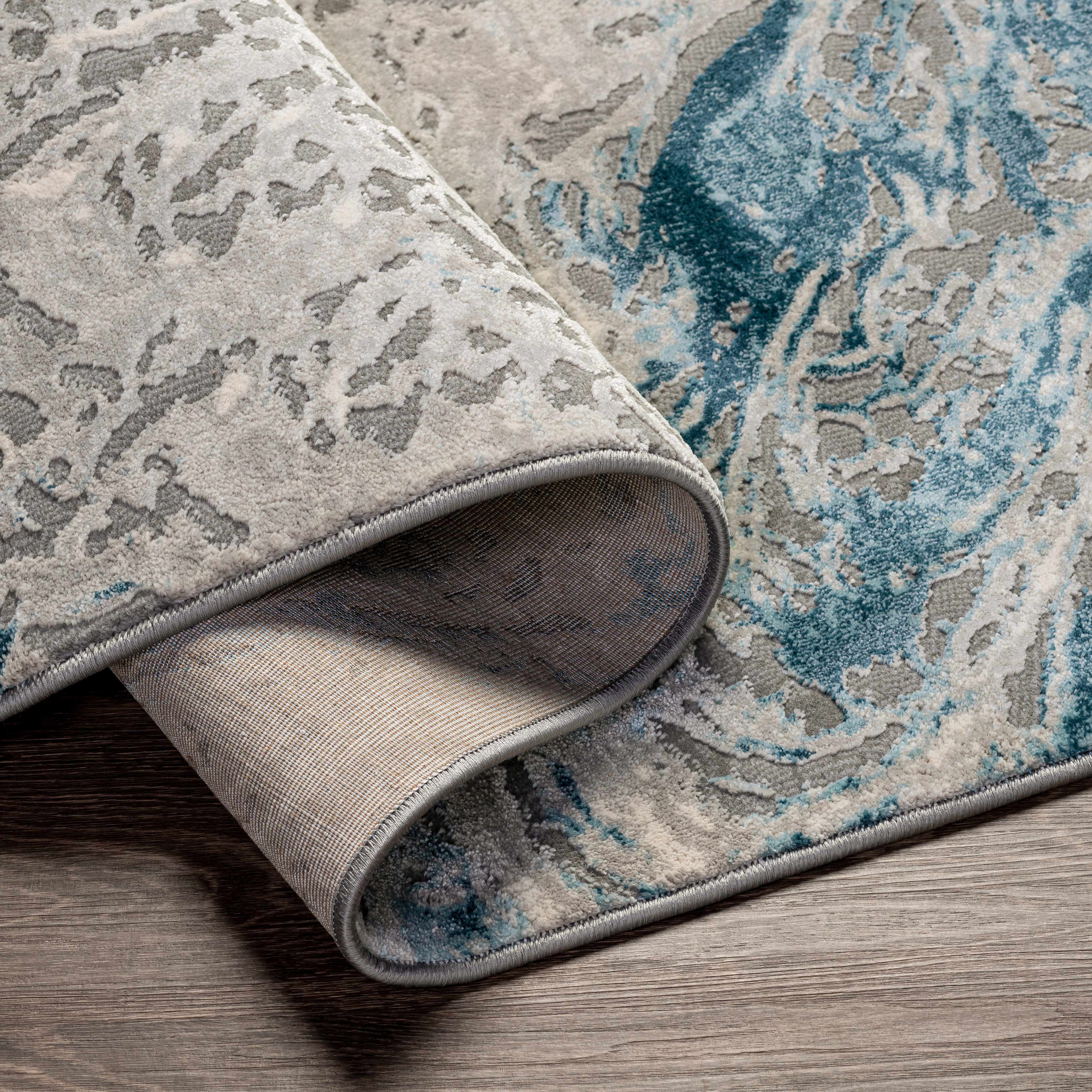 Lambton Blue Marble Area Rug - Clearance - Image 3