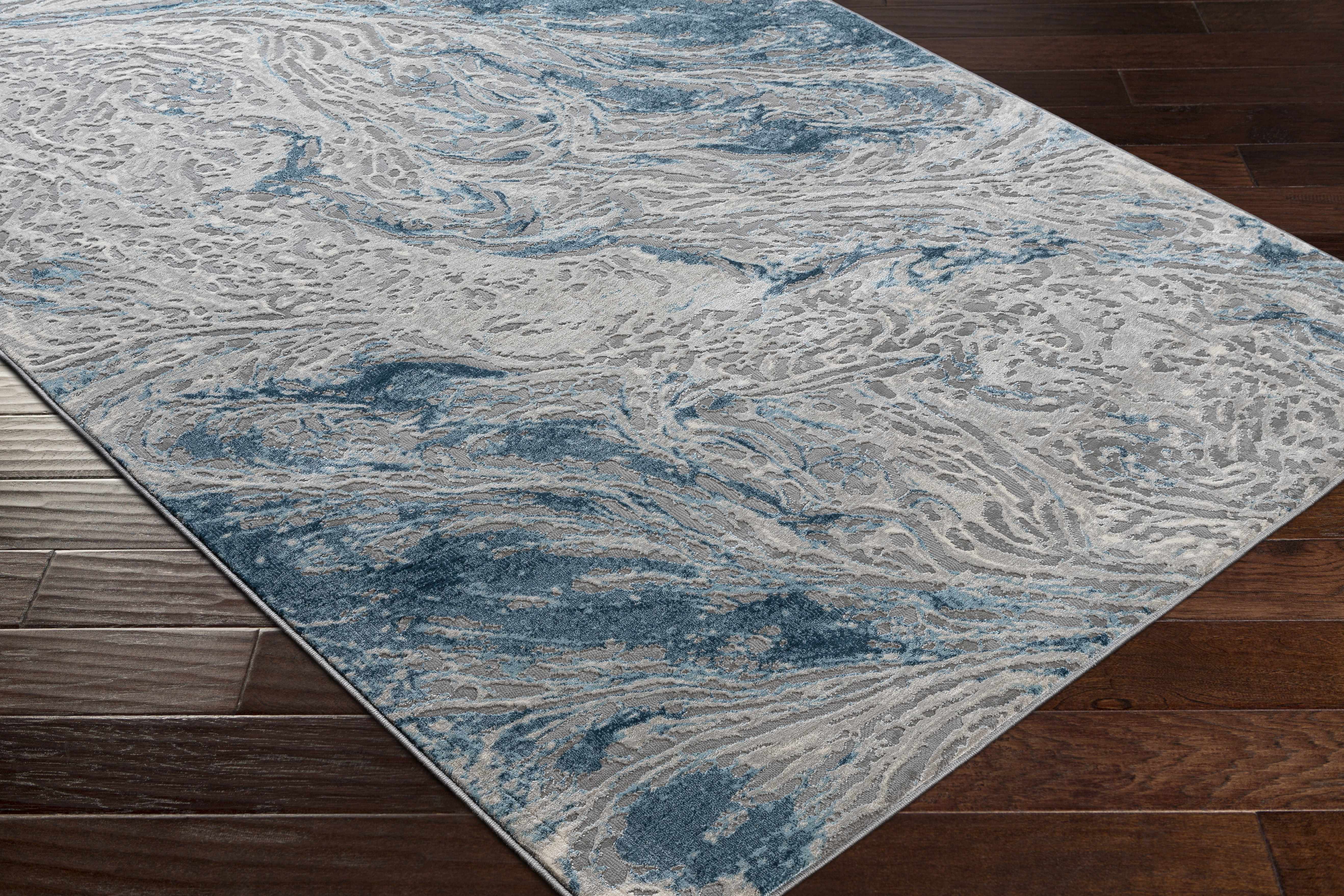 Lambton Blue Marble Area Rug - Clearance - Image 6