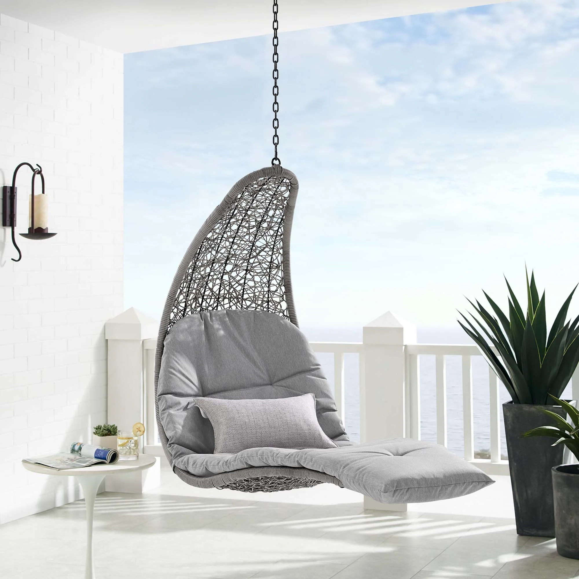 Landscape Hanging Chaise Lounge Outdoor Patio Swing Chair by Modway - Image 5