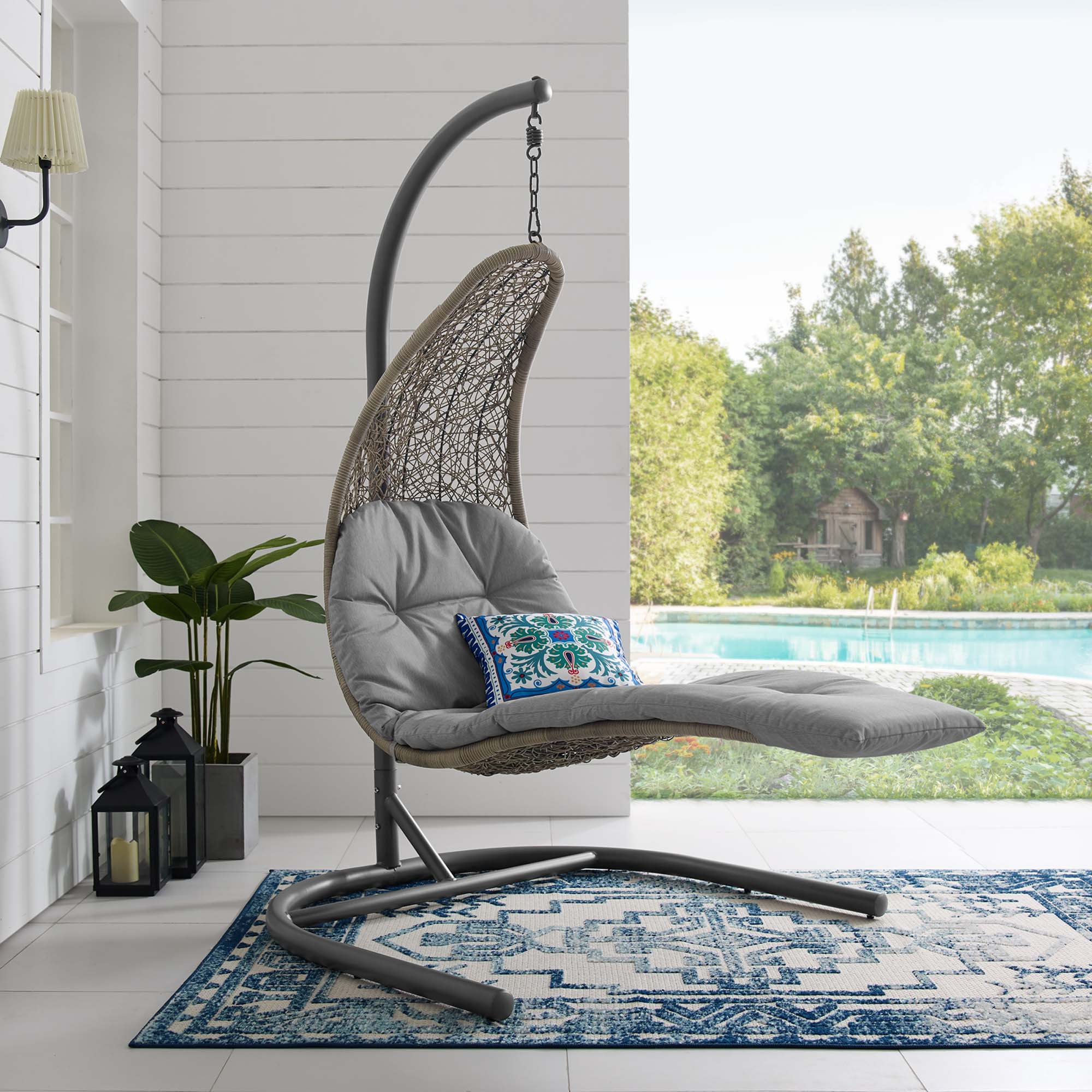 Landscape Hanging Chaise Lounge Outdoor Patio Swing Chair by Modway - Image 5