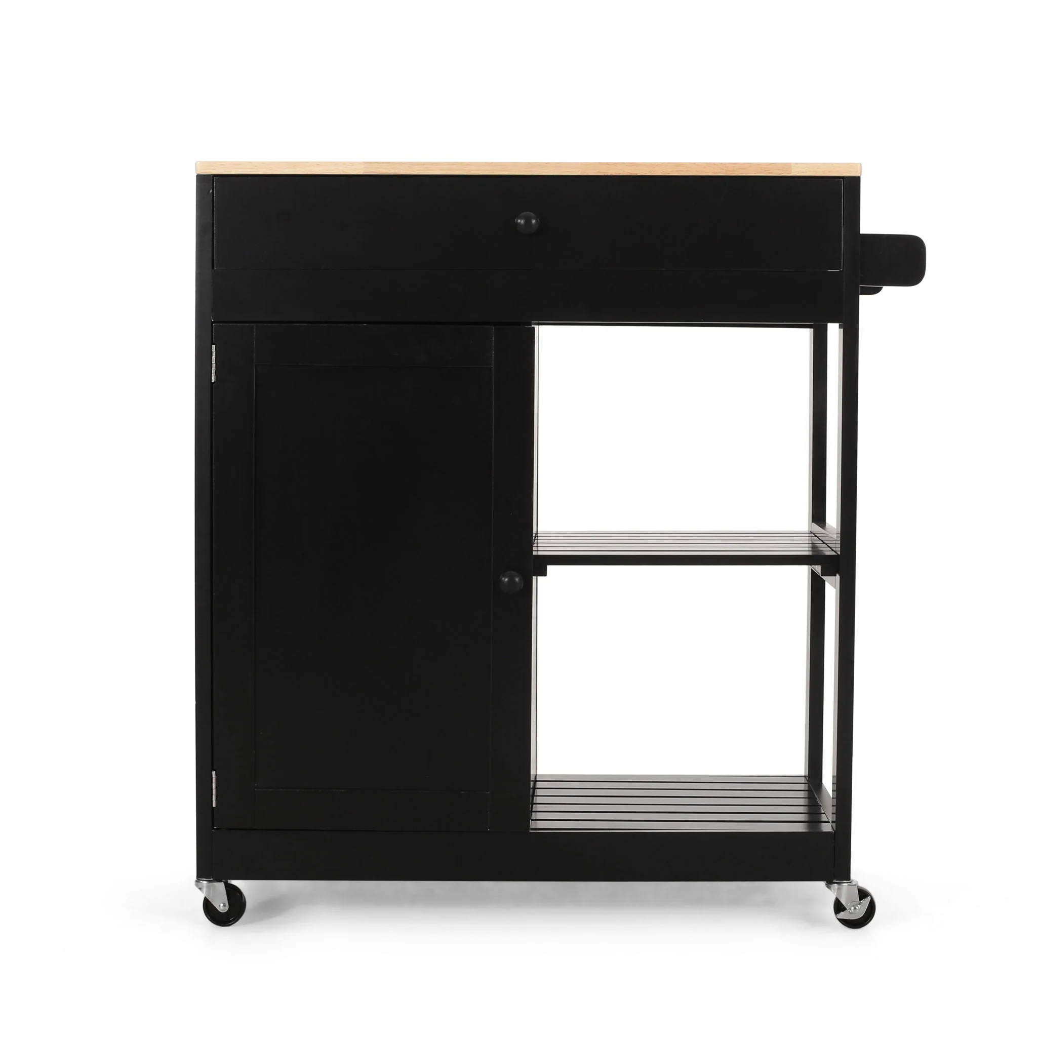 Lanier Kitchen Cart With Wheels - Black