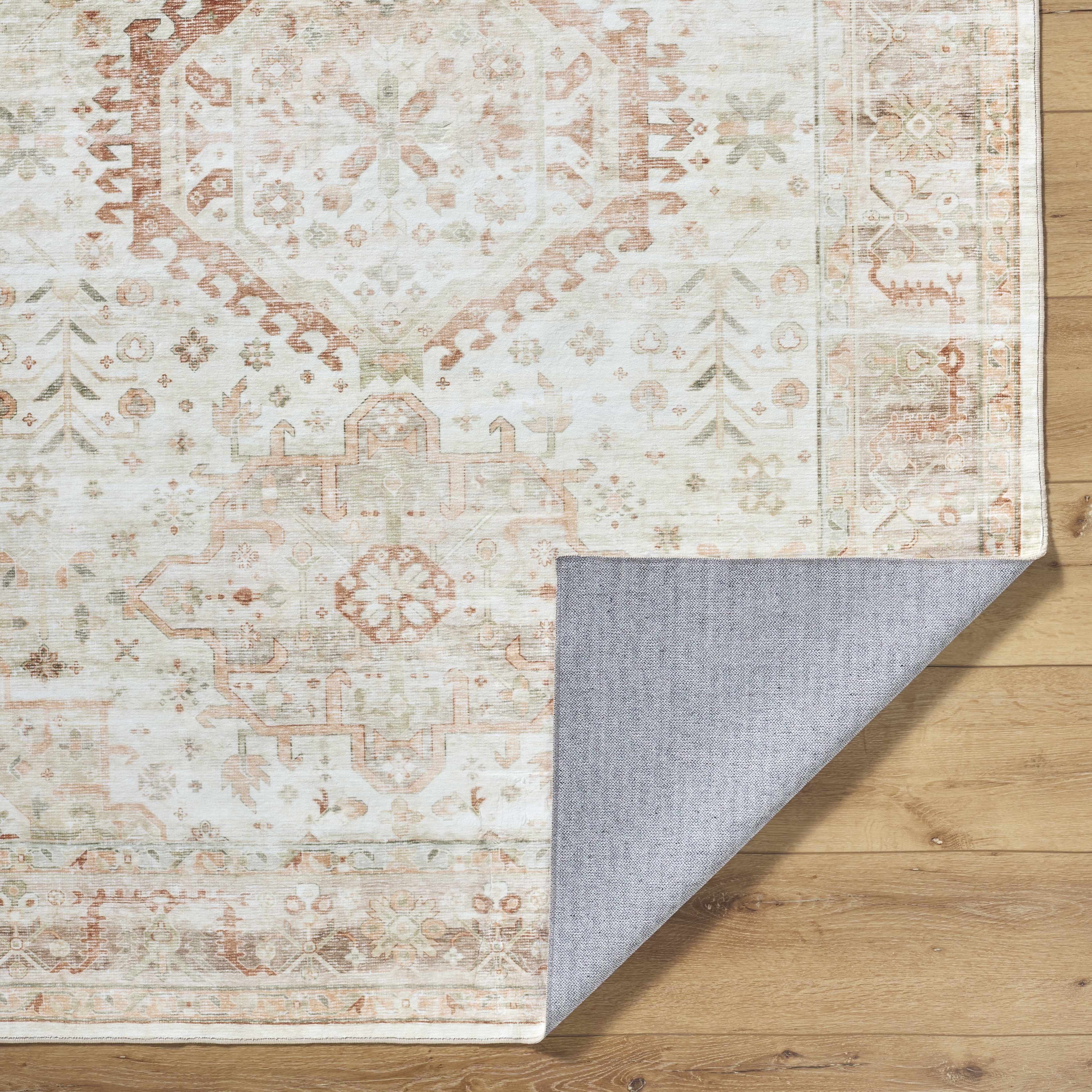 Laran Rust Distressed Washable Area Rug - Image 10