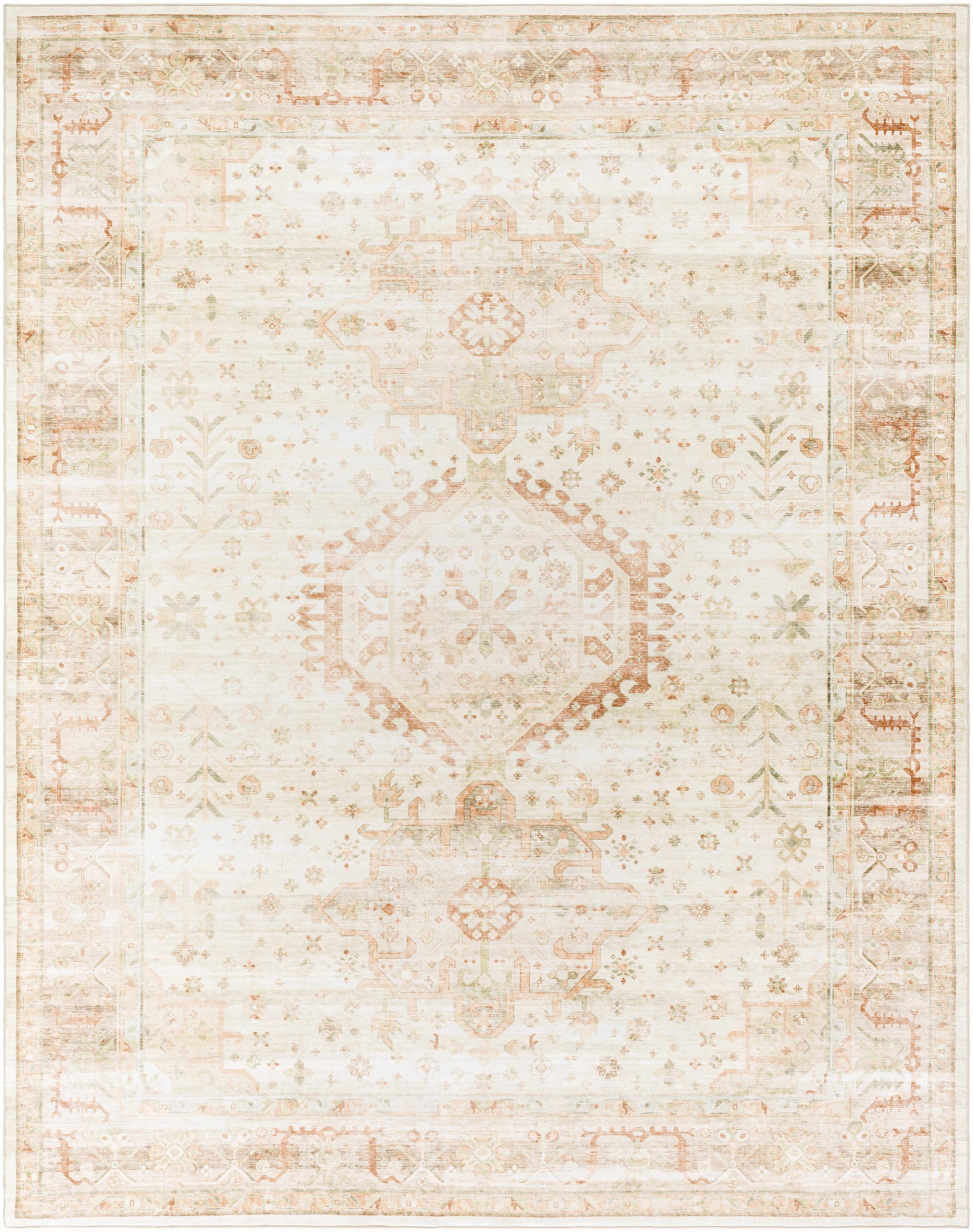 Laran Rust Distressed Washable Area Rug - Image 3