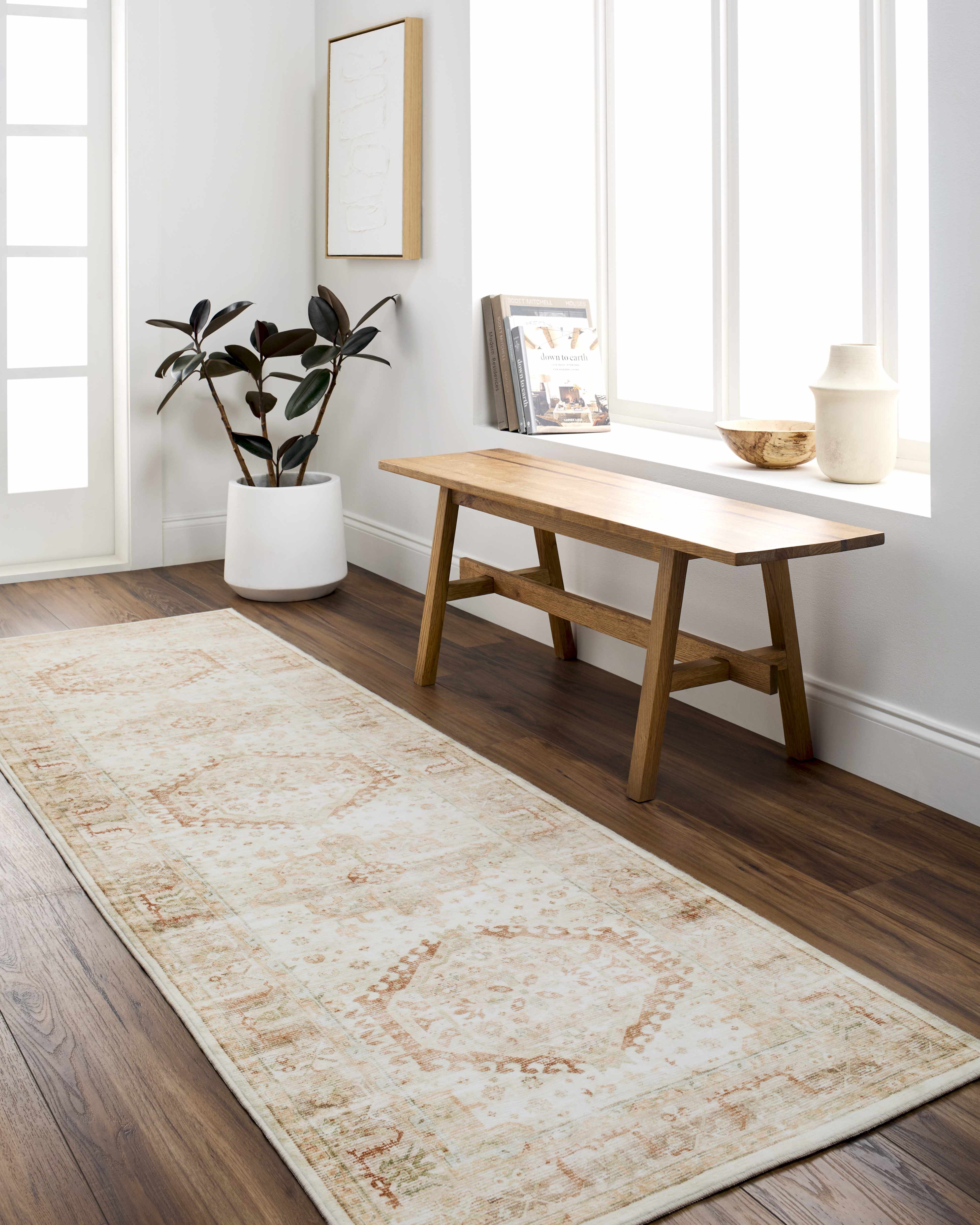 Laran Rust Distressed Washable Area Rug - Image 5