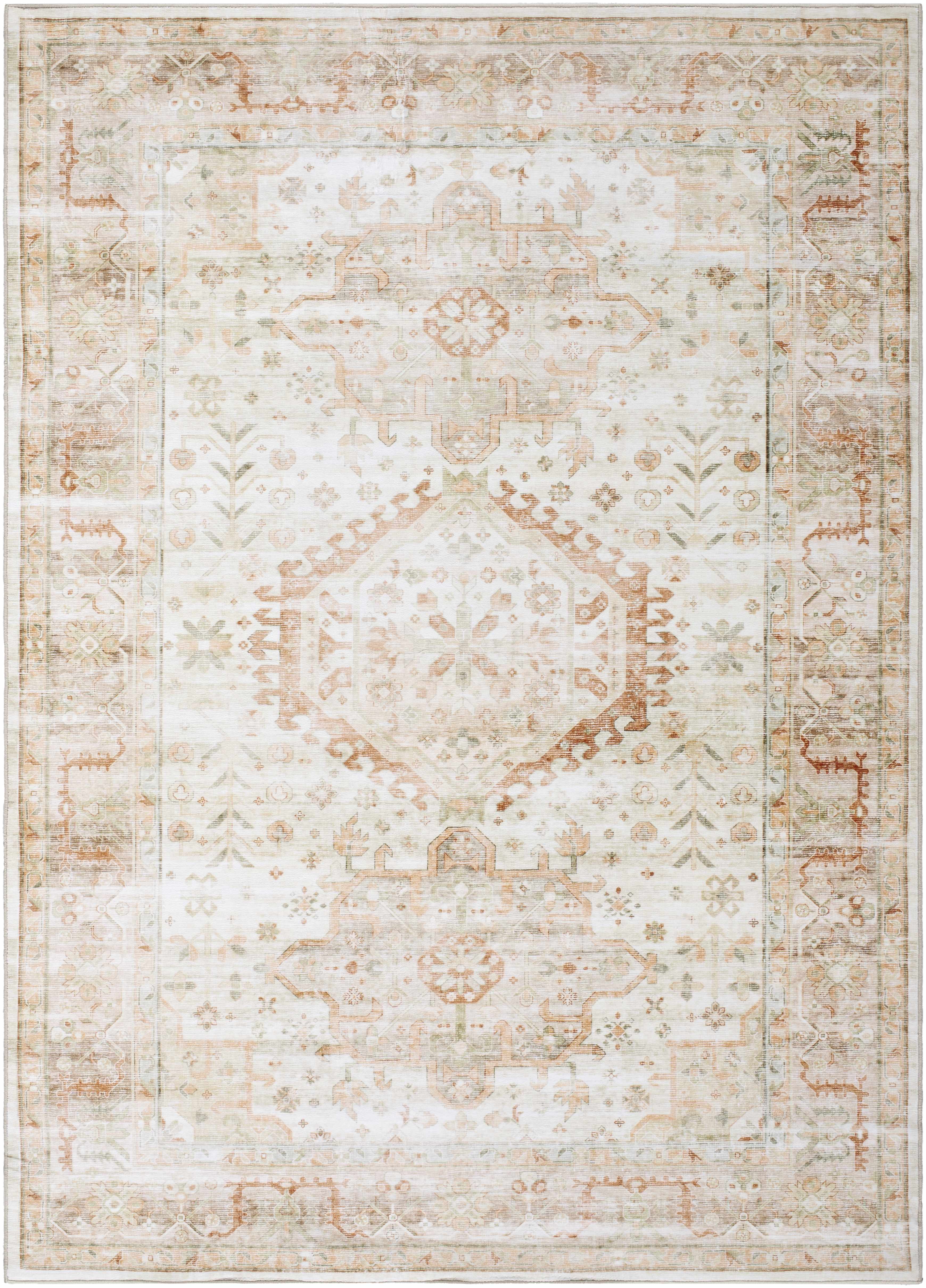 Laran Rust Distressed Washable Area Rug - Image 6