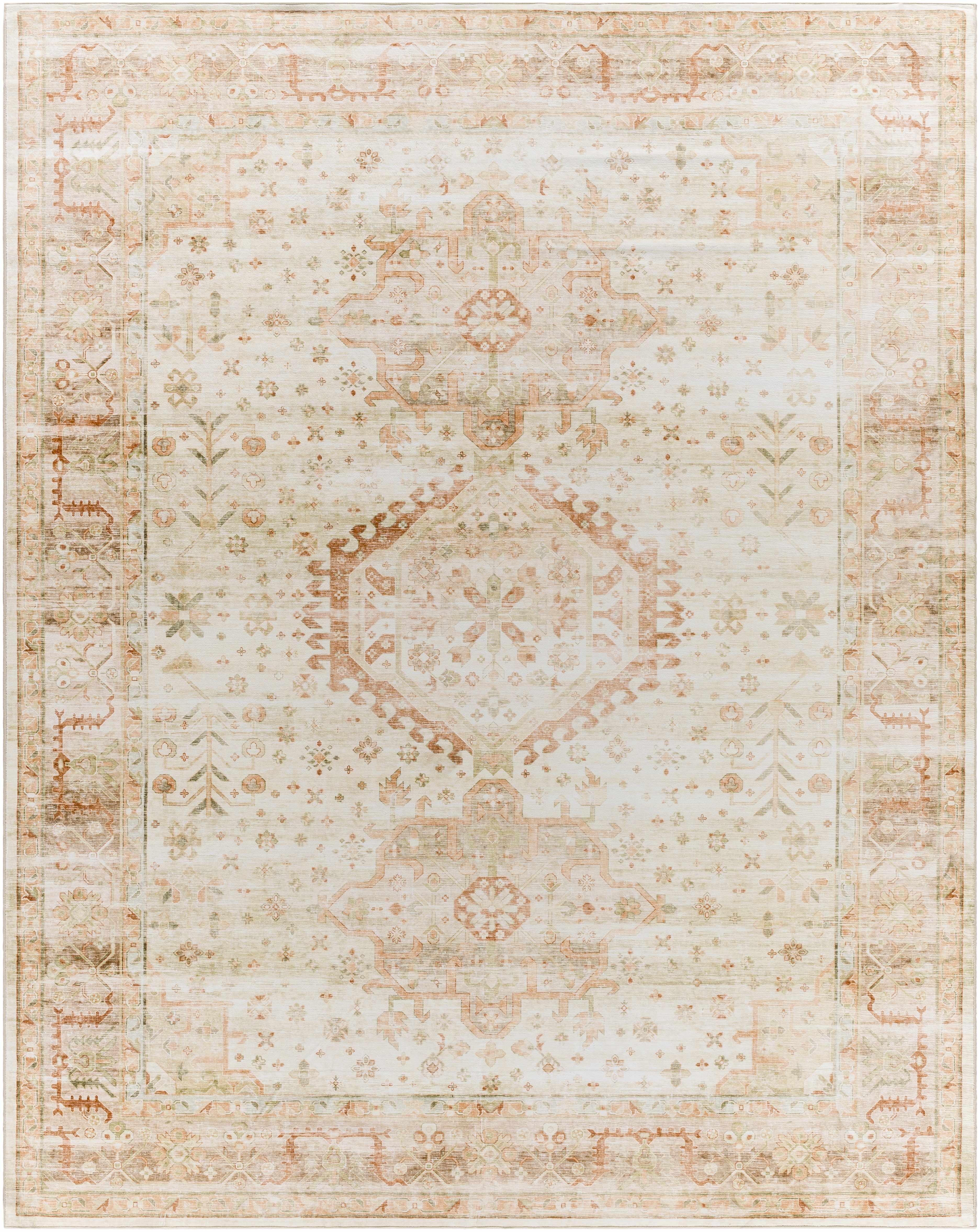 Laran Rust Distressed Washable Area Rug - Image 7