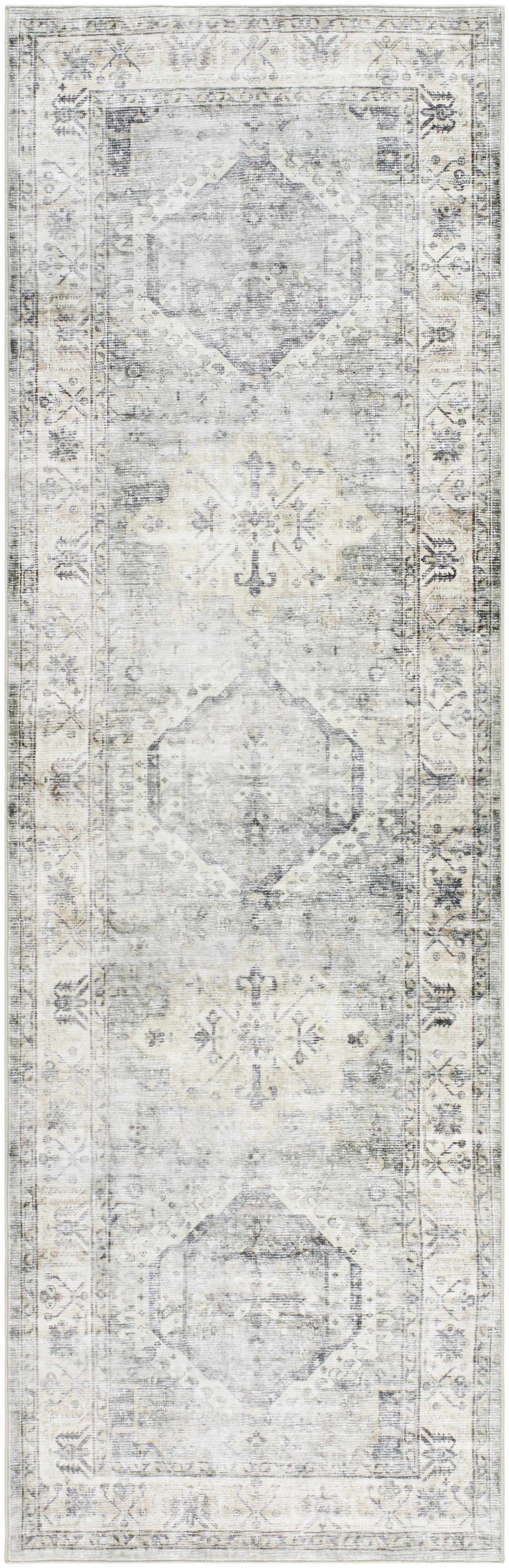 Laran Sage Distressed Washable Area Rug - Image 3