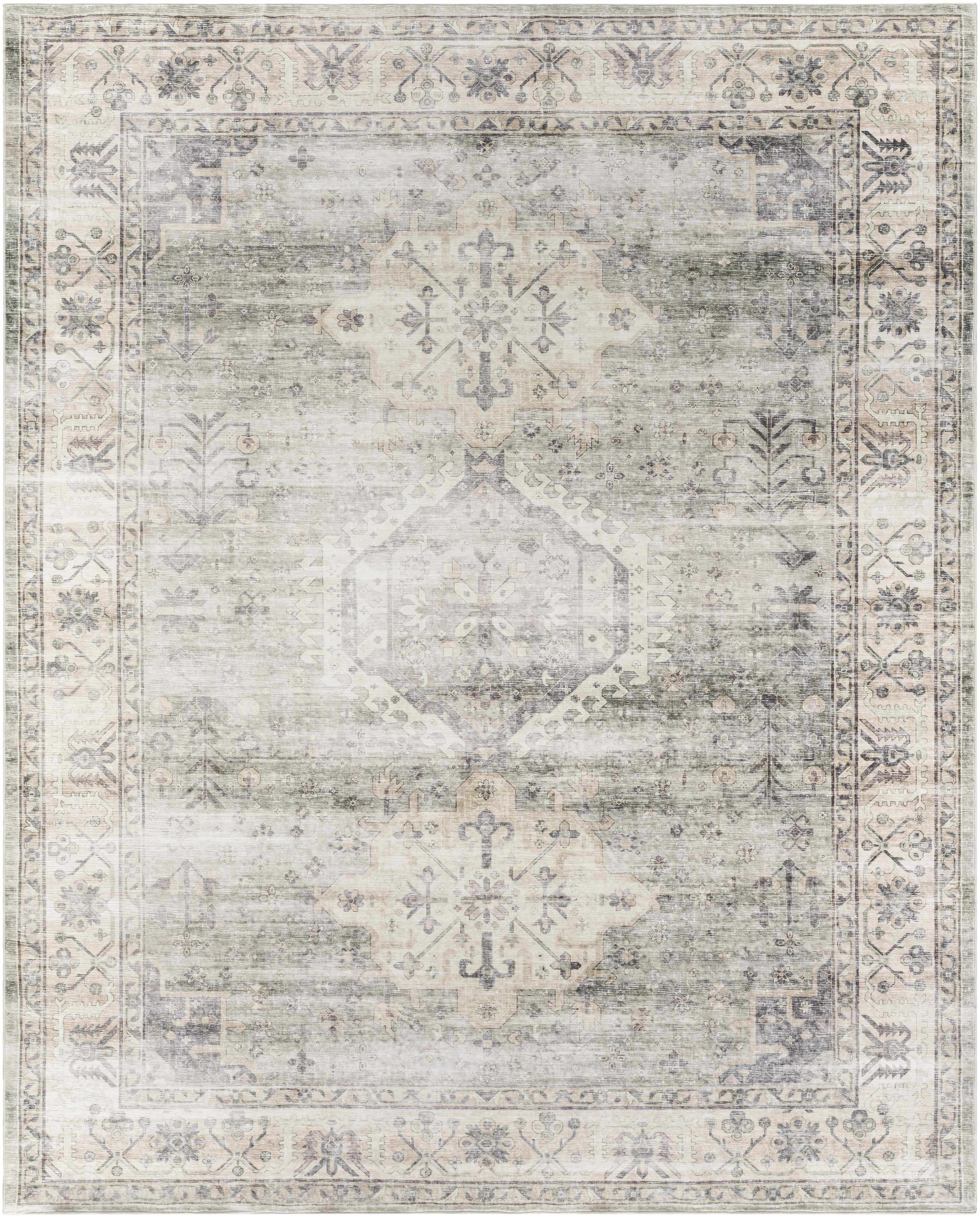 Laran Sage Distressed Washable Area Rug - Image 4
