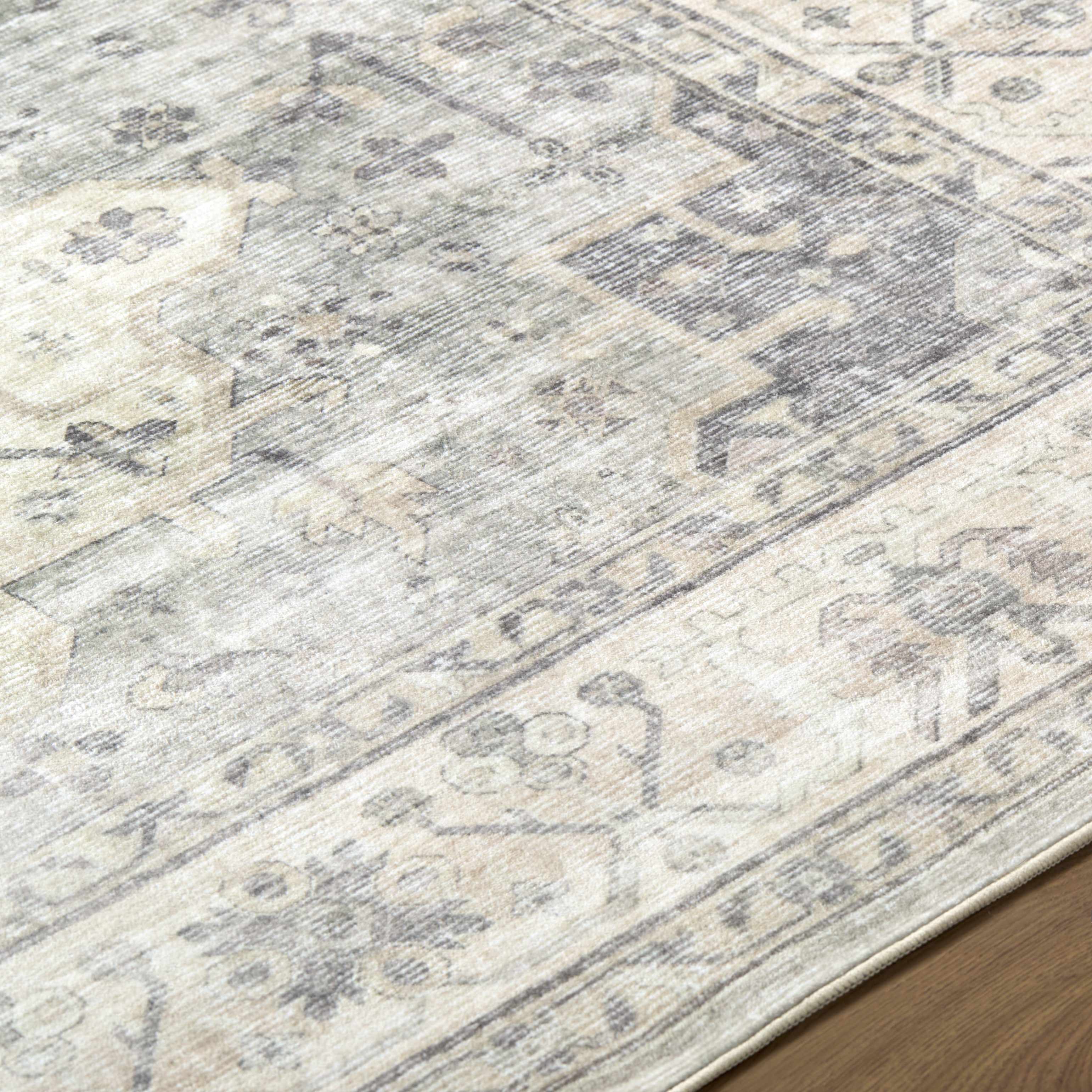 Laran Sage Distressed Washable Area Rug - Image 5