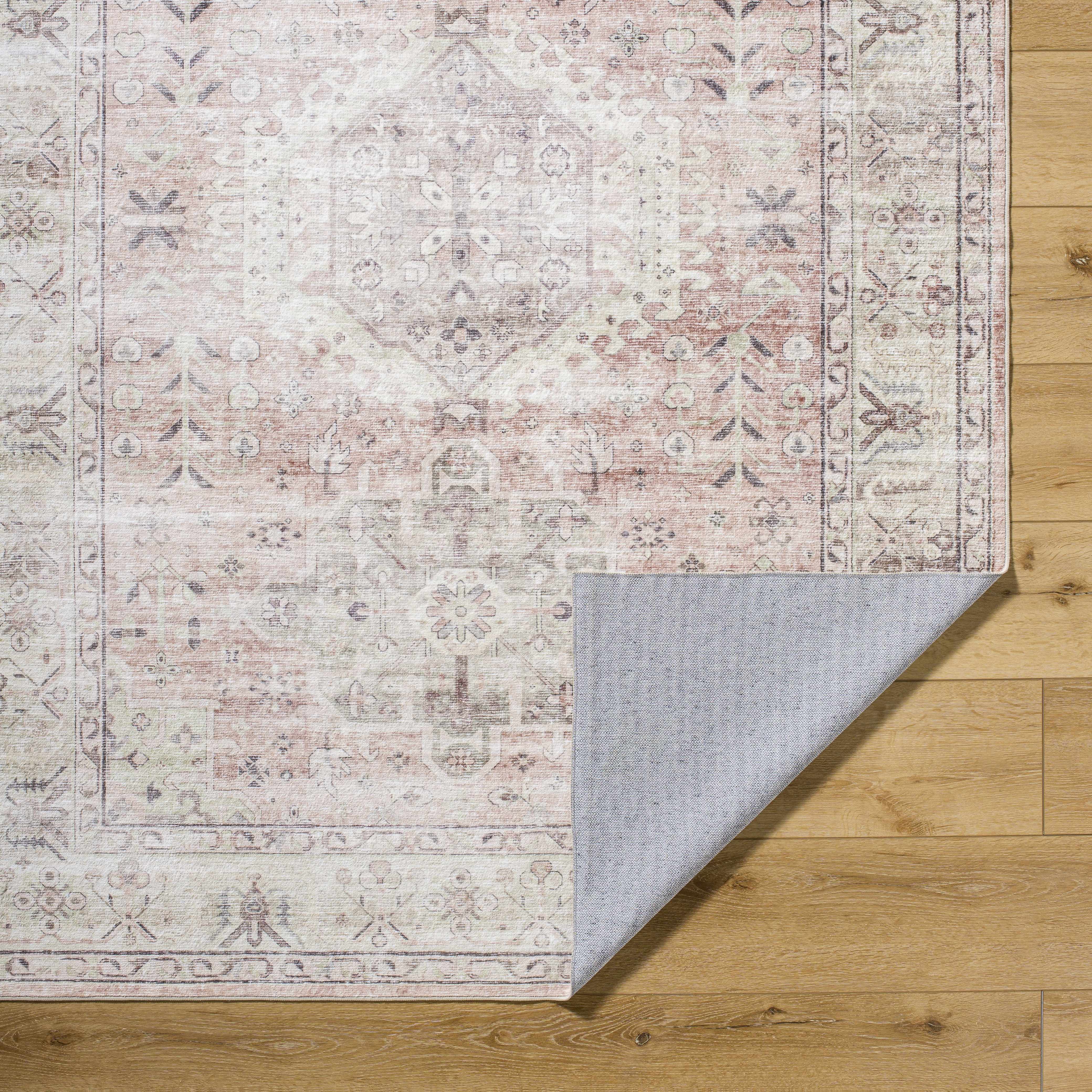 Laran Taupe Distressed Washable Area Rug - Image 4