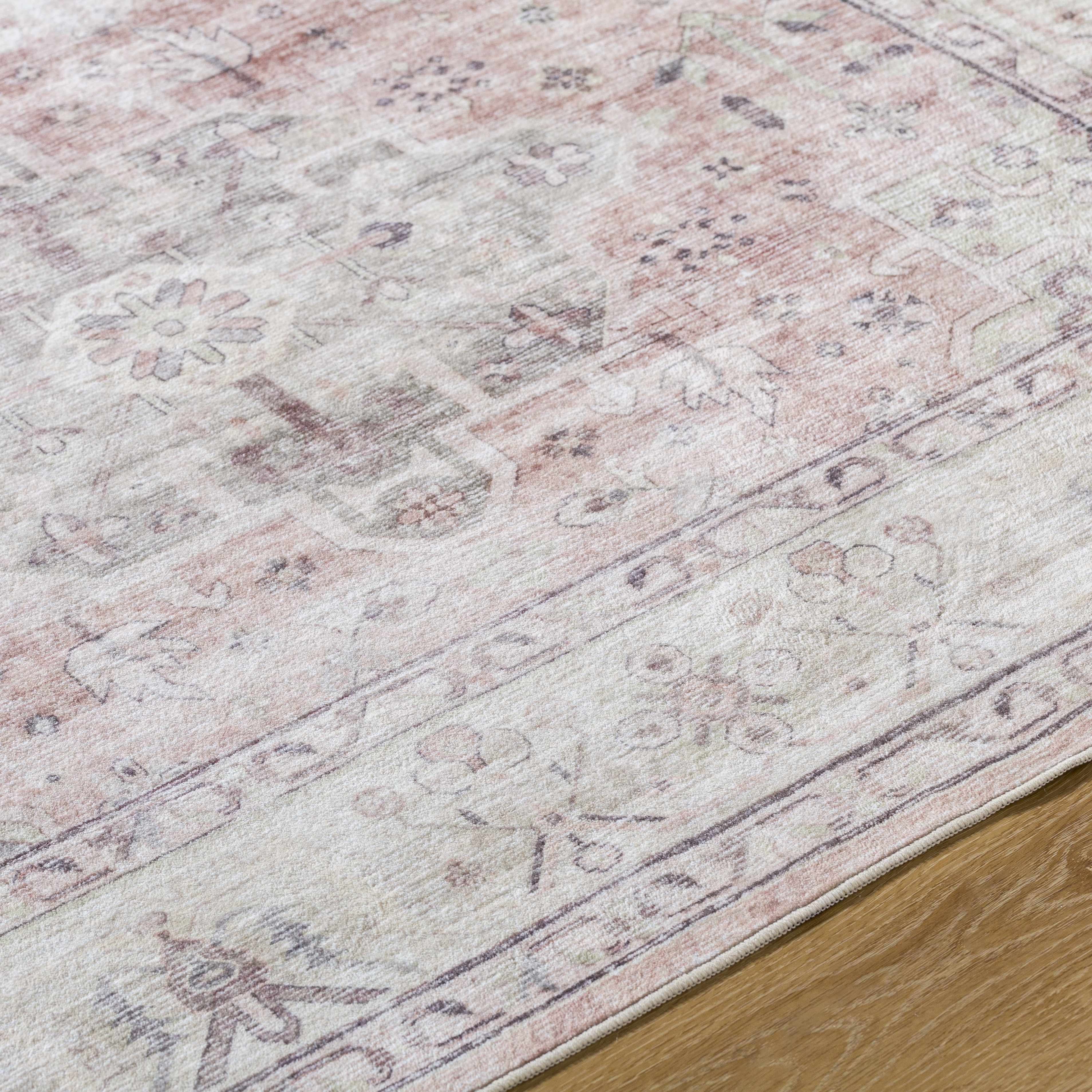Laran Taupe Distressed Washable Area Rug - Image 5