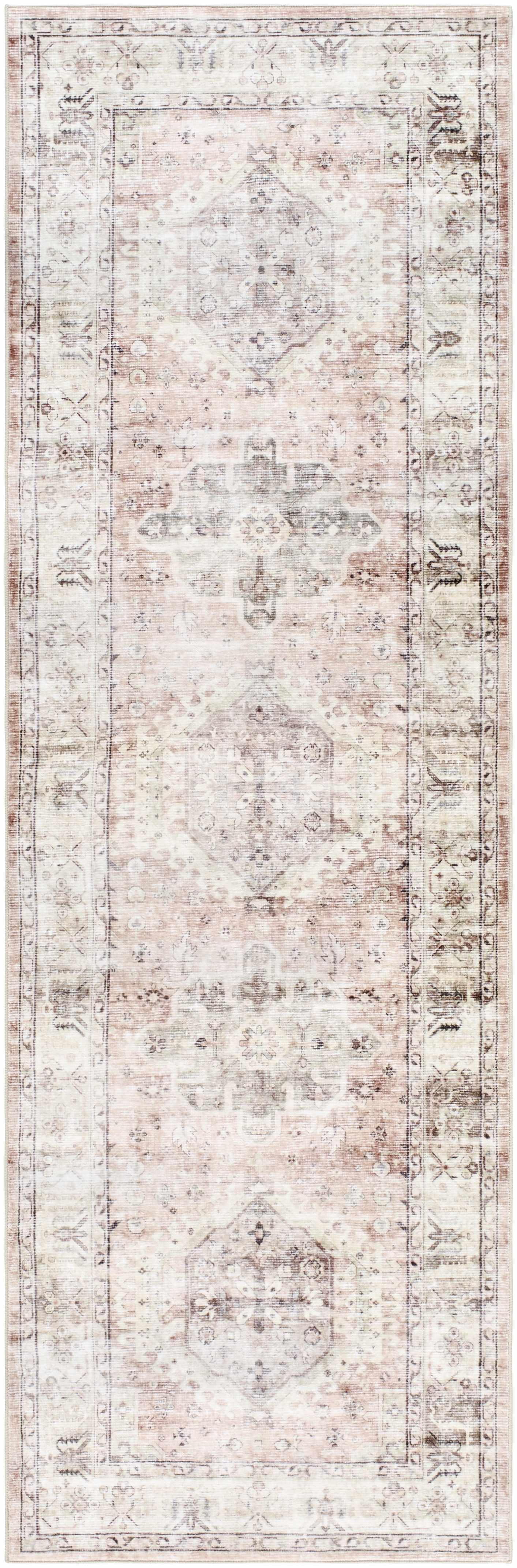 Laran Taupe Distressed Washable Area Rug - Image 7